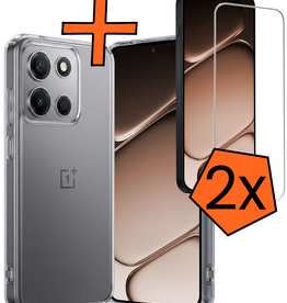 Nomfy Nomfy OnePlus Nord 6 Hoesje Siliconen Met 2x Screenprotector - Transparant