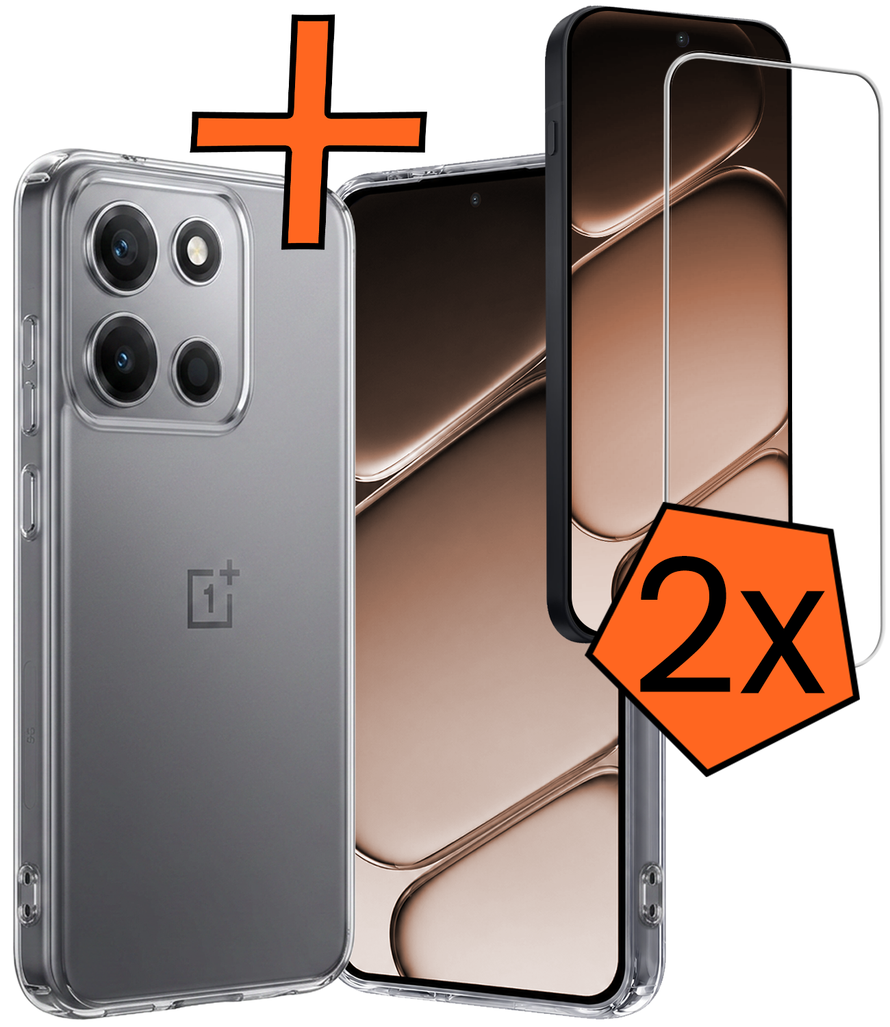 Nomfy Nomfy OnePlus Nord 6 Hoesje Siliconen Met 2x Screenprotector - Transparant