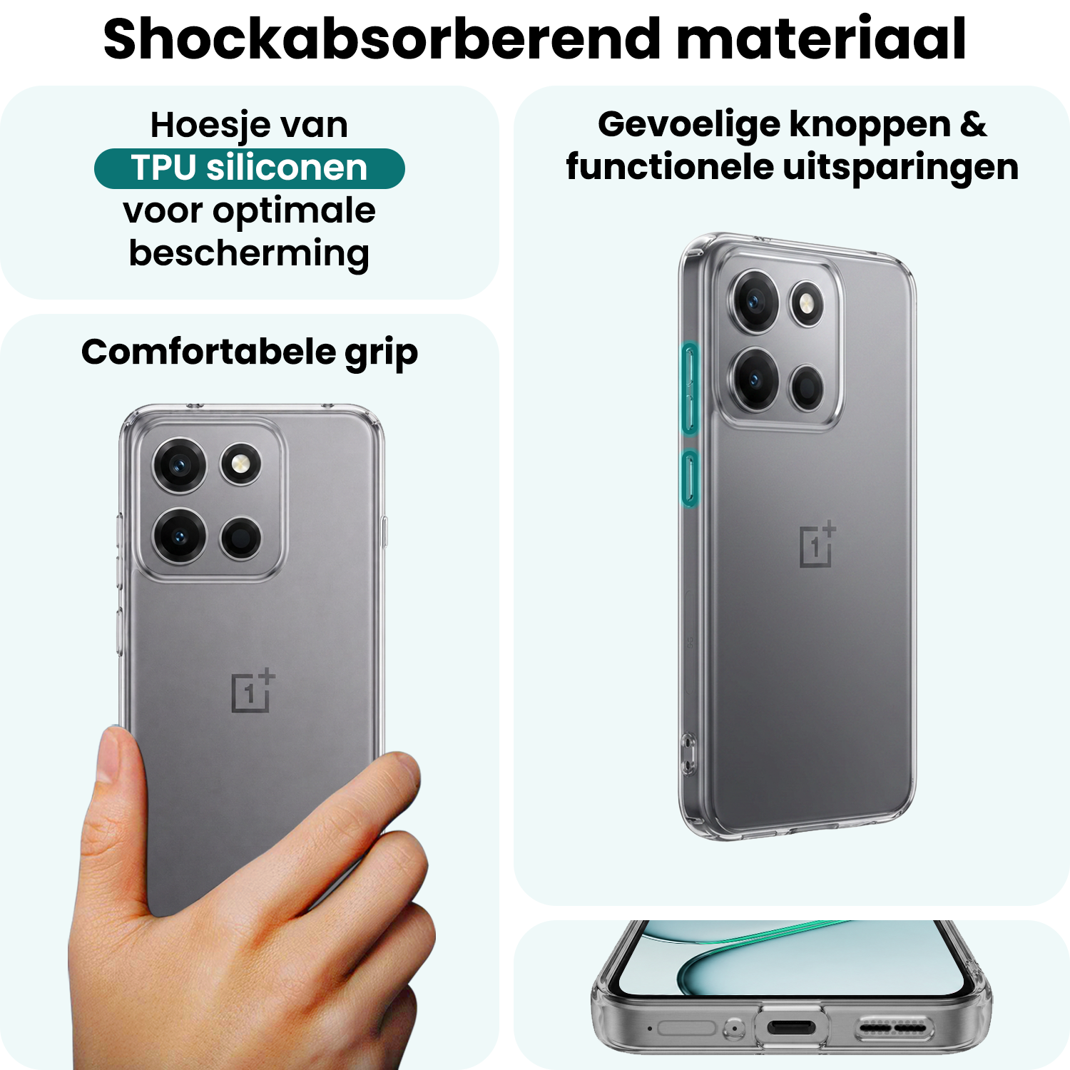 Forterra Forterra OnePlus Nord 6 Hoesje Siliconen - Transparant