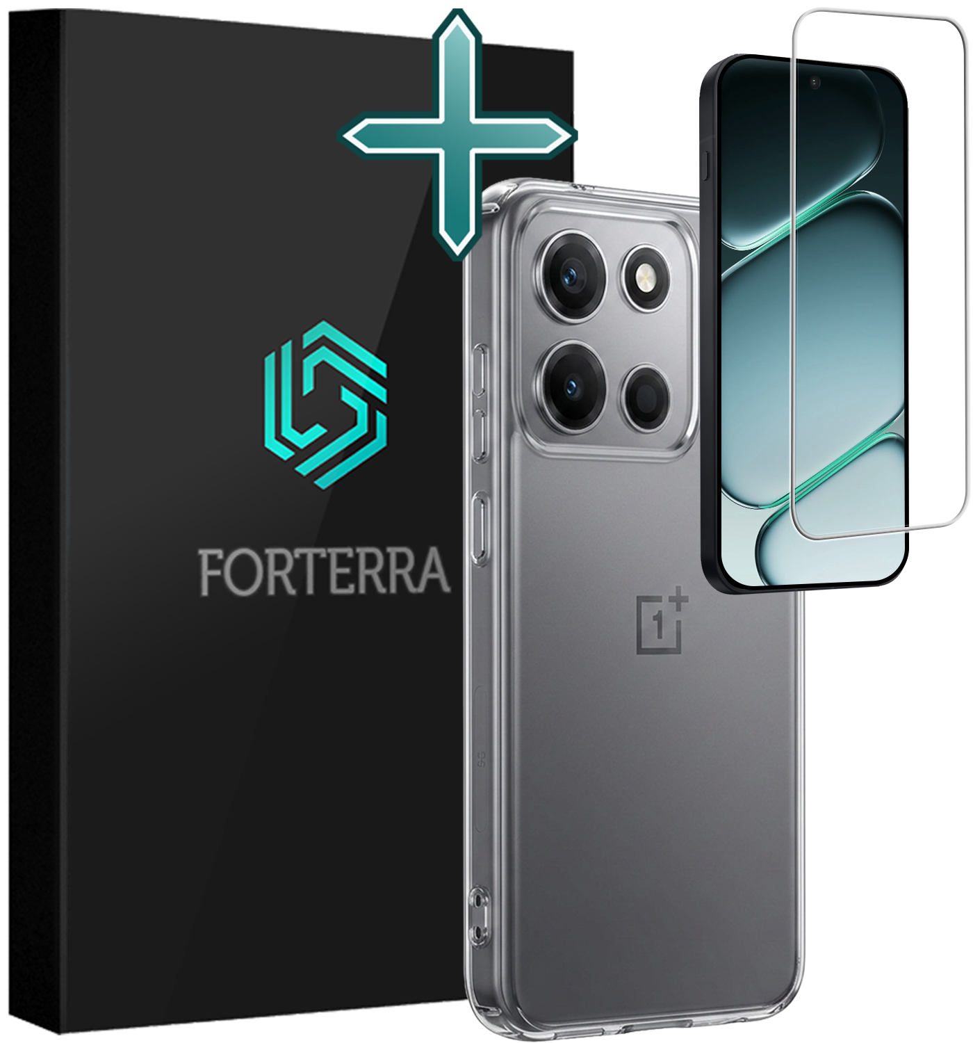 Forterra Forterra OnePlus Nord 6 Hoesje Siliconen Met Screenprotector - Transparant