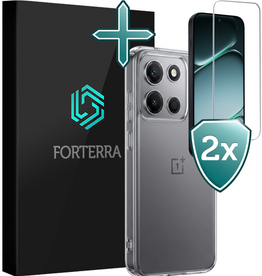 Forterra Forterra OnePlus Nord 6 Hoesje Siliconen Met 2x Screenprotector - Transparant