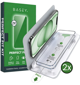 BASEY. BASEY. iPhone 15 Screenprotector Perfect Fit Kit - 2 PACK