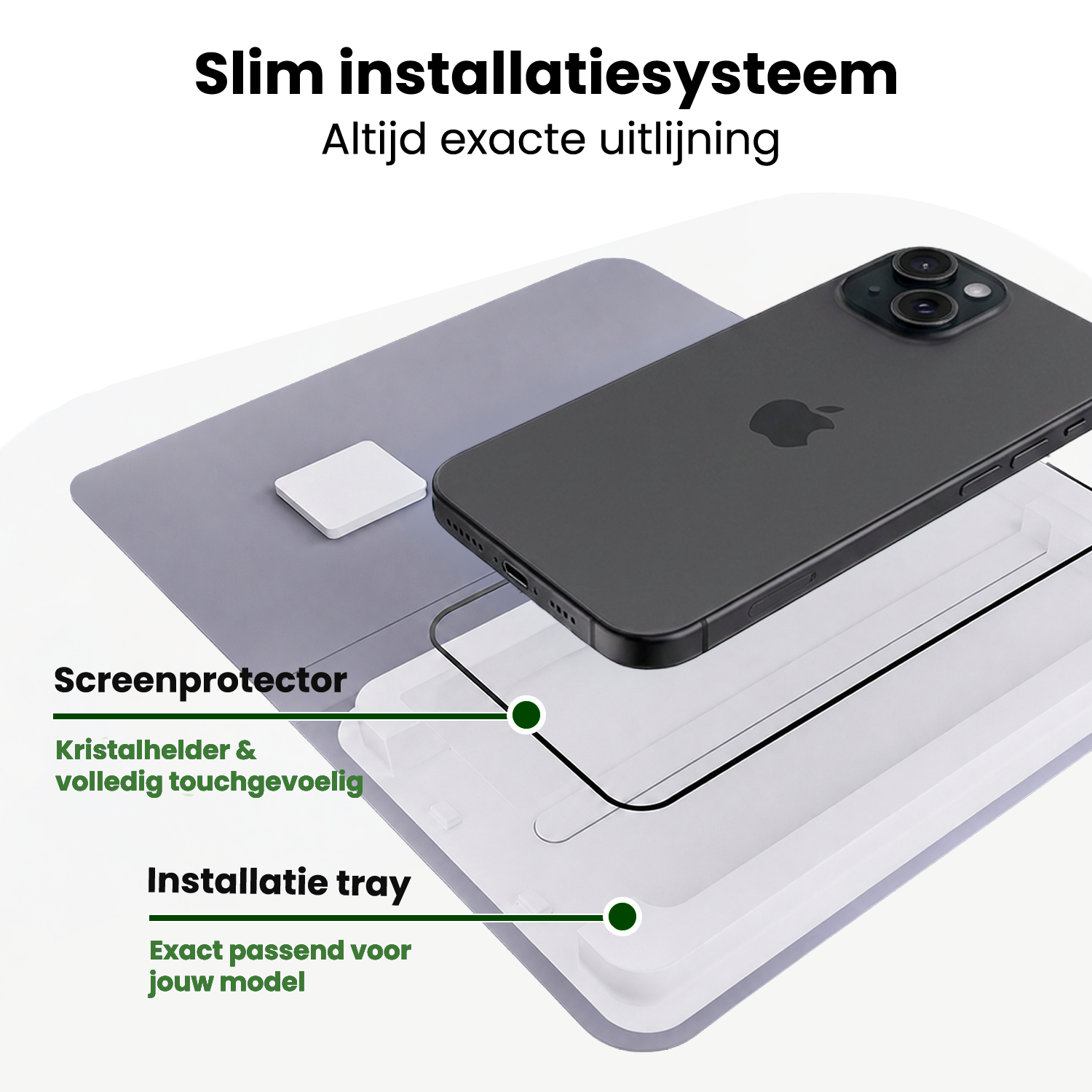 BASEY. BASEY. iPhone 15 Plus Screenprotector Perfect Fit Kit - 2 PACK
