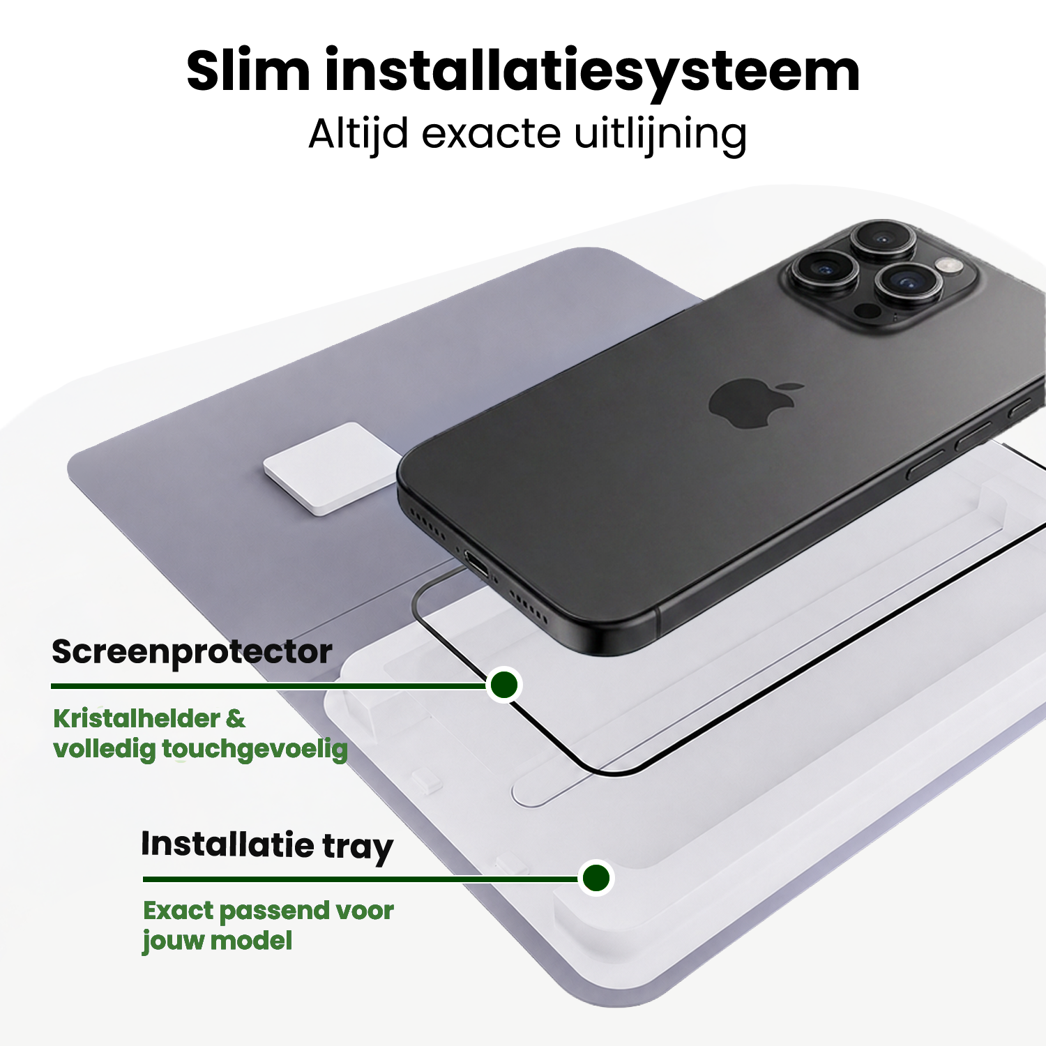 BASEY. BASEY. iPhone 15 Pro Screenprotector Perfect Fit Kit - 2 PACK