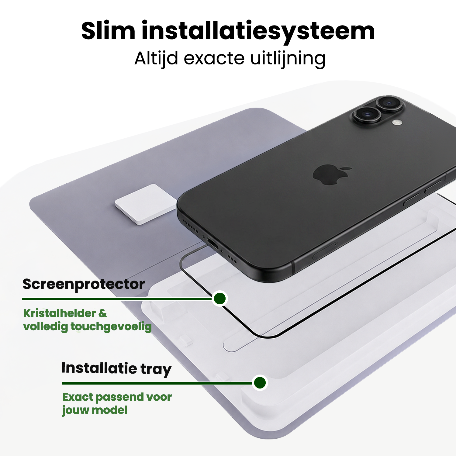 BASEY. BASEY. iPhone 16 Plus Screenprotector Perfect Fit Kit - 2 PACK