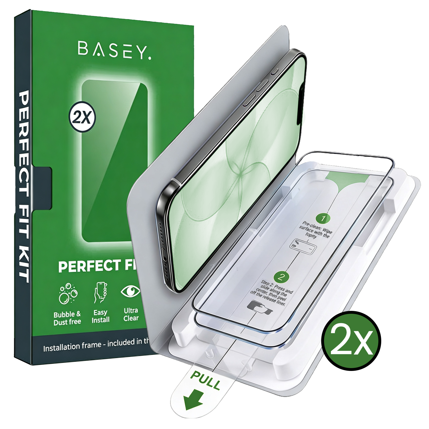 BASEY. BASEY. iPhone 17e Screenprotector Perfect Fit Kit - 2 PACK