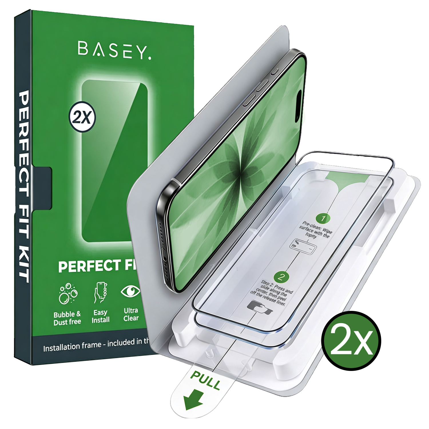 BASEY. BASEY. iPhone 17 Screenprotector Perfect Fit Kit - 2 PACK