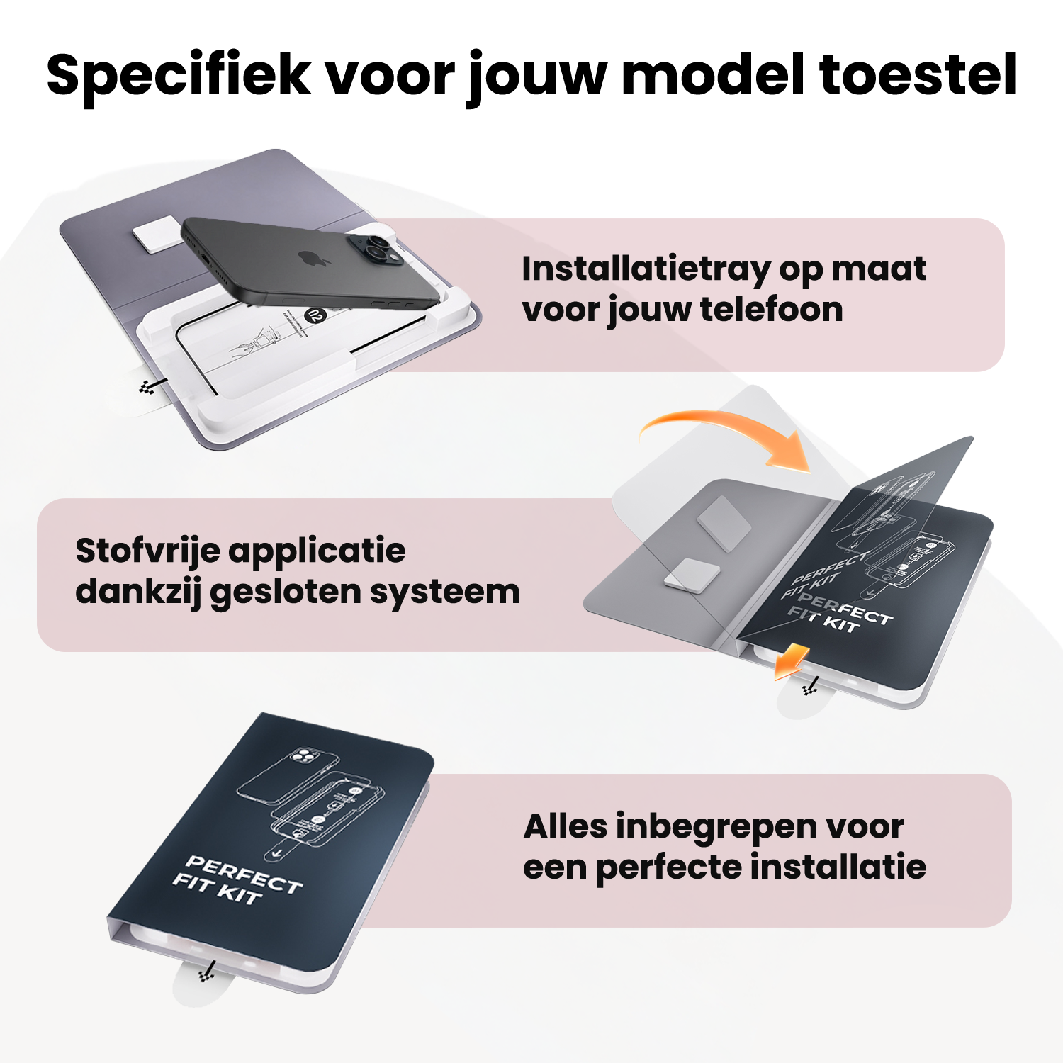 NoXx NoXx iPhone 15 Screenprotector Perfect Fit Kit - 2 PACK
