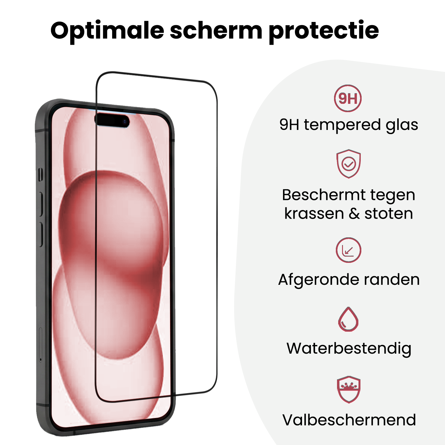 NoXx NoXx iPhone 15 Screenprotector Perfect Fit Kit - 2 PACK