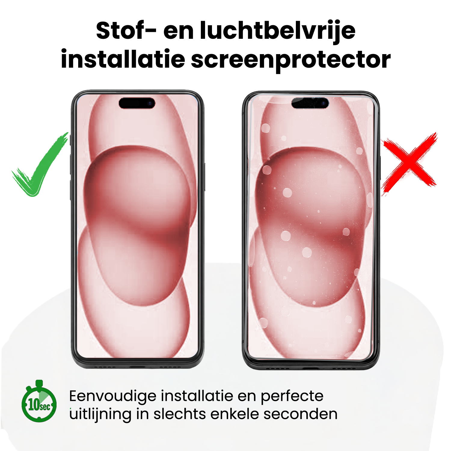 NoXx NoXx iPhone 15 Plus Screenprotector Perfect Fit Kit - 2 PACK