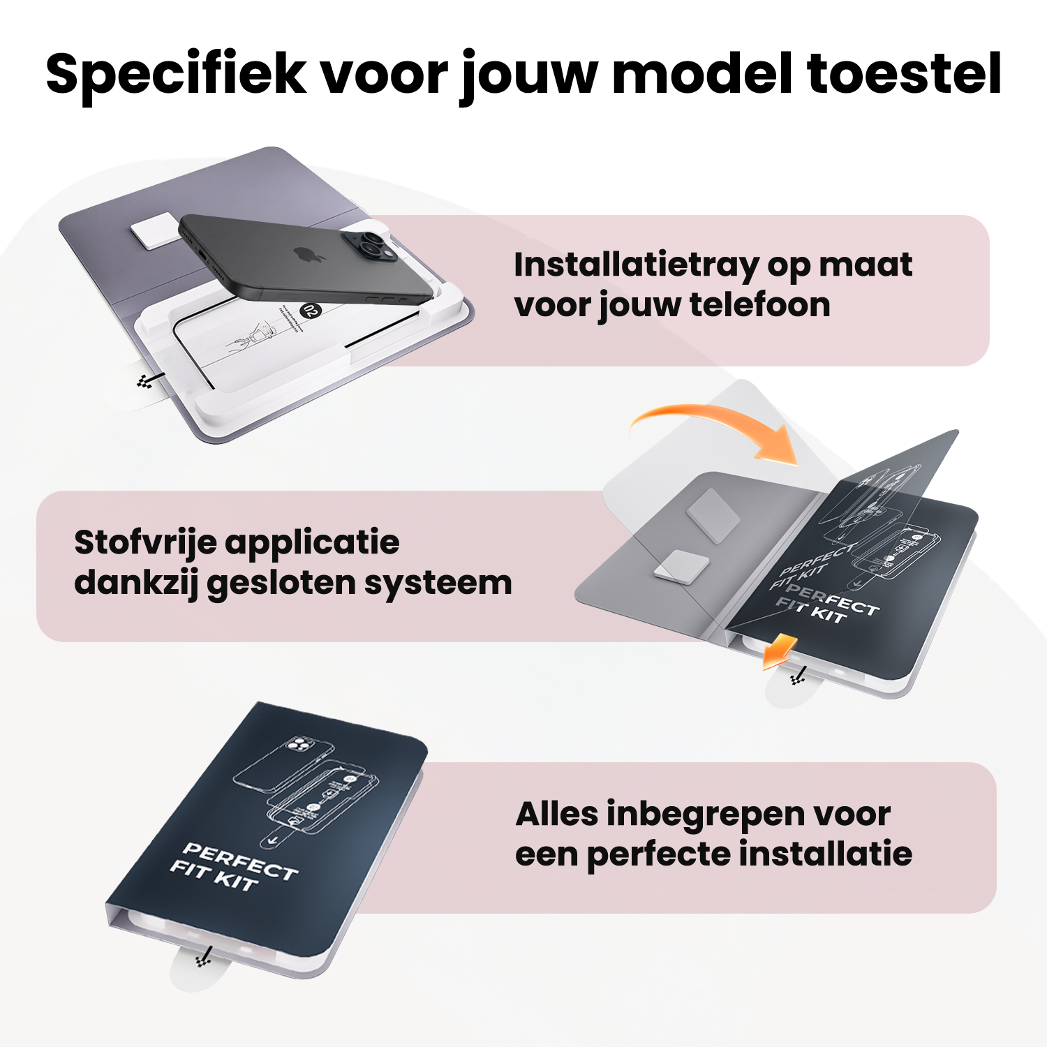 NoXx NoXx iPhone 15 Plus Screenprotector Perfect Fit Kit - 2 PACK