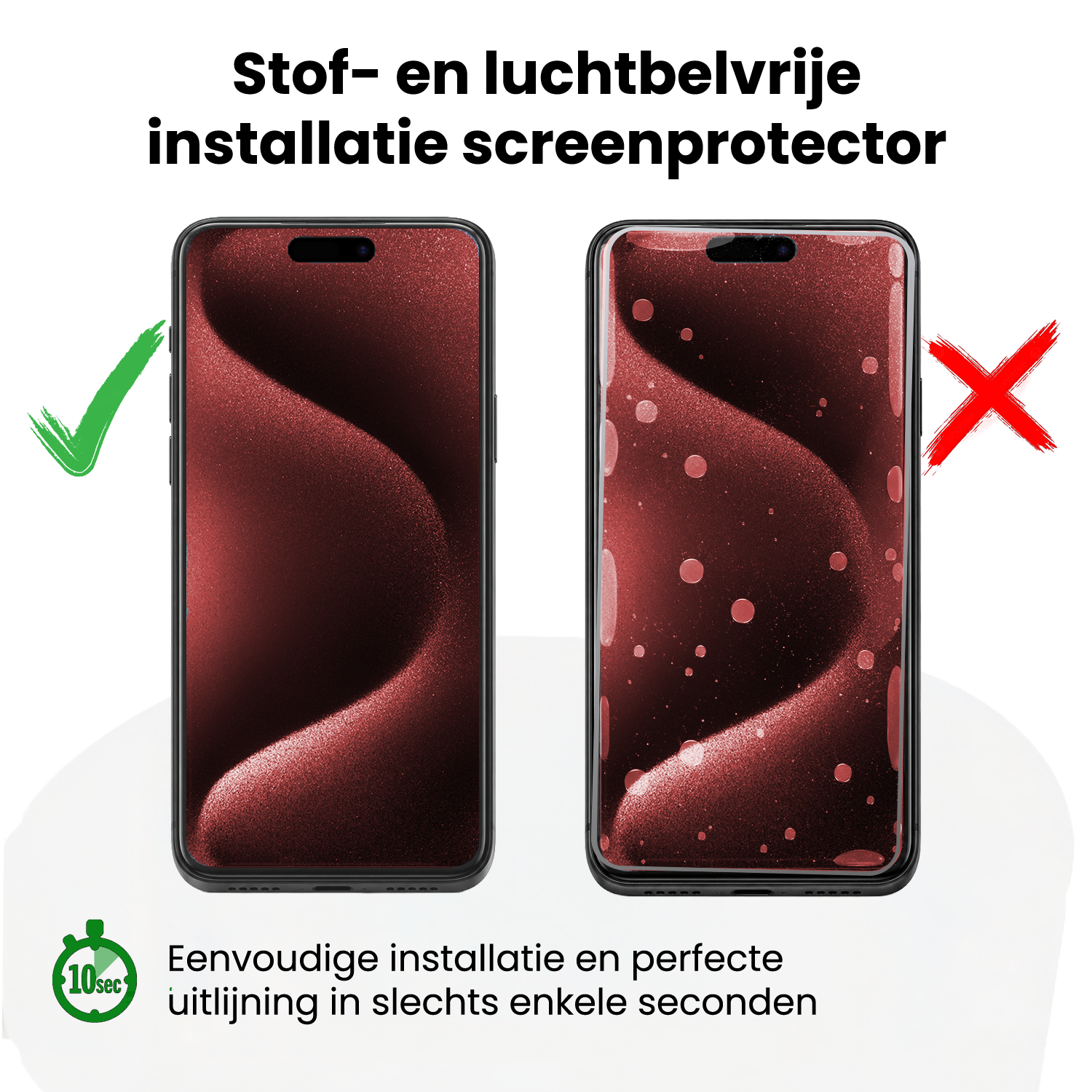 NoXx NoXx iPhone 15 Pro Screenprotector Perfect Fit Kit - 2 PACK