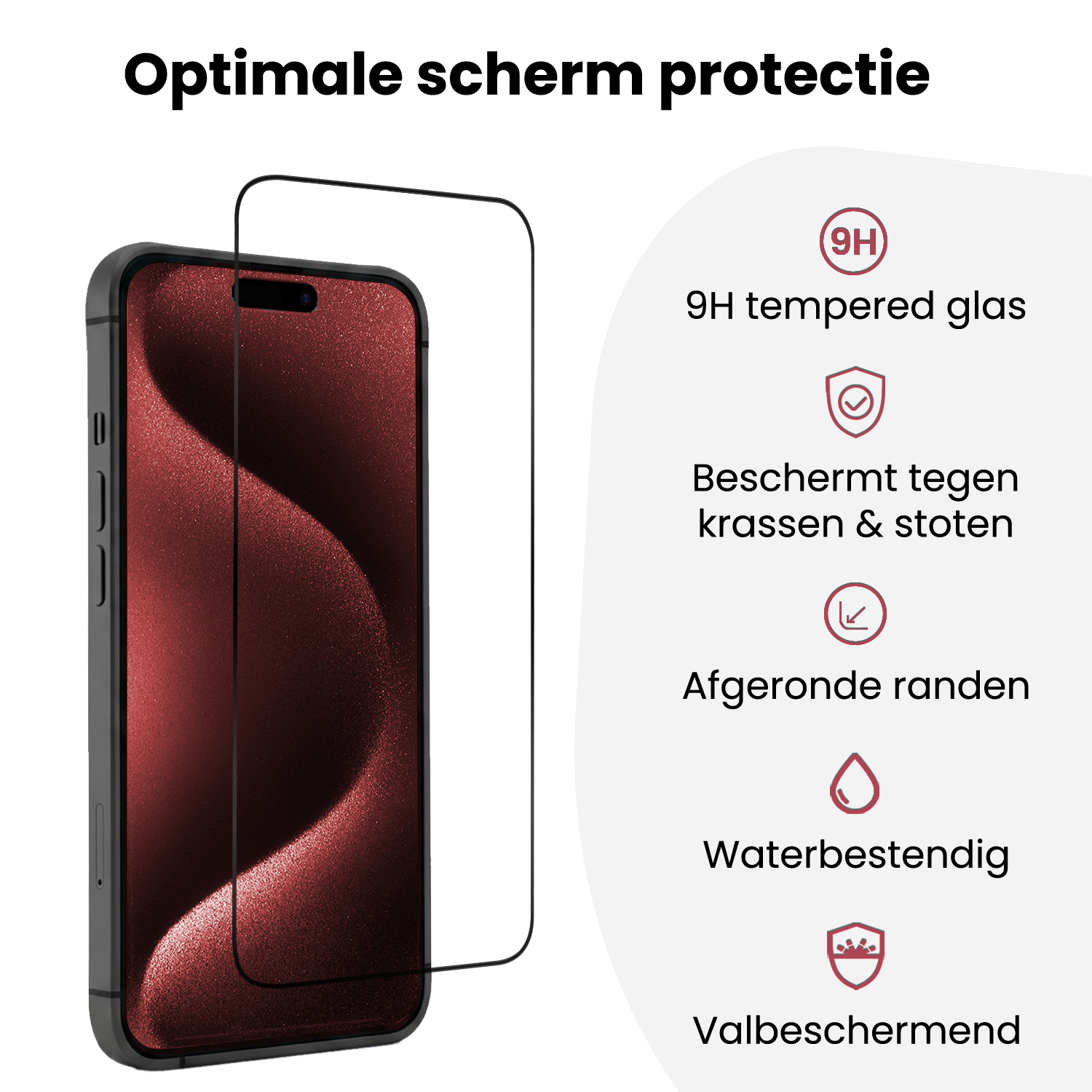 NoXx NoXx iPhone 15 Pro Max Screenprotector Perfect Fit Kit - 2 PACK