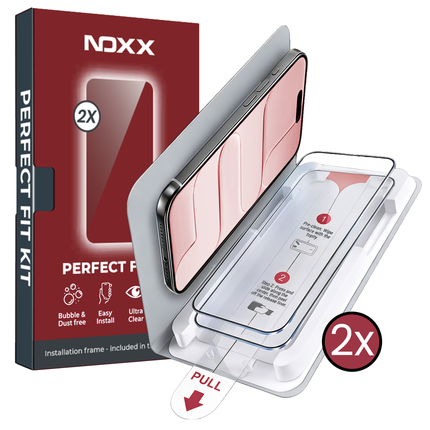 NoXx NoXx iPhone Air Screenprotector Perfect Fit Kit - 2 PACK