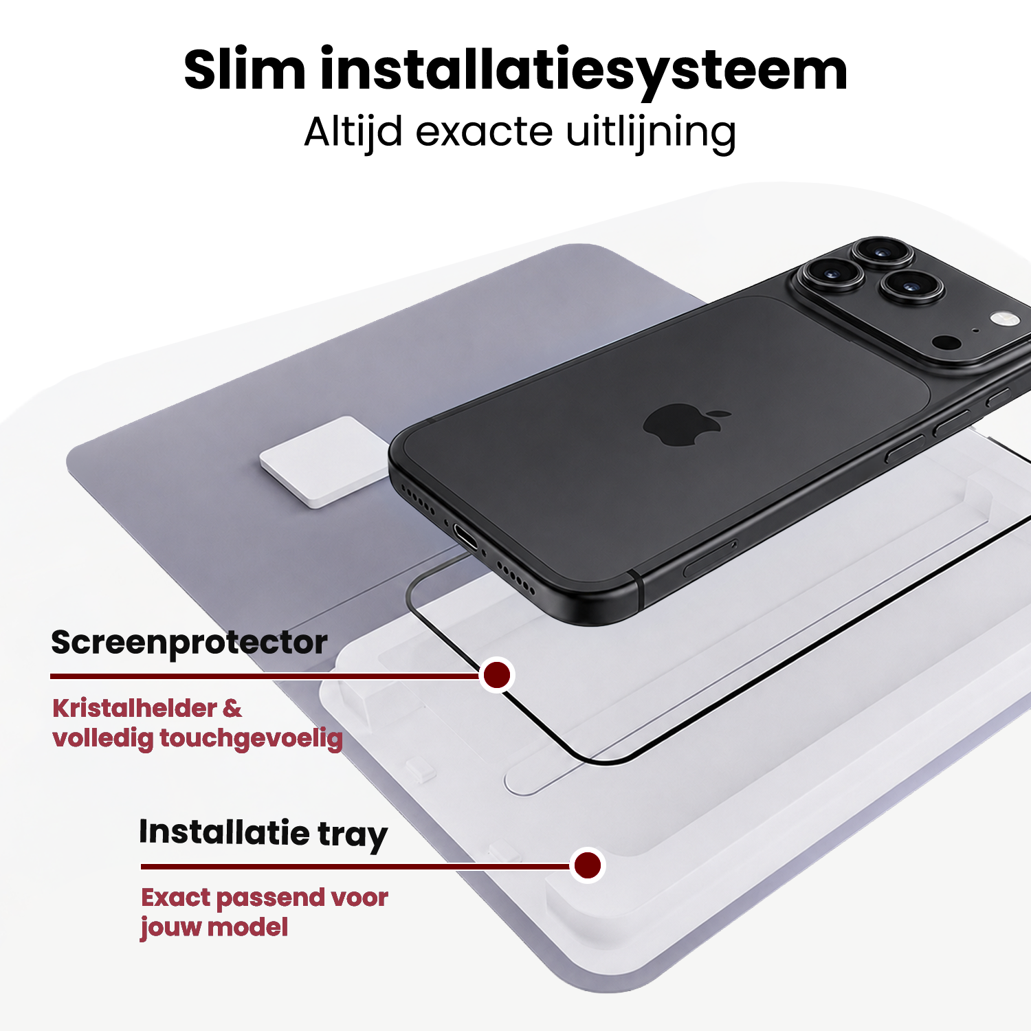 NoXx NoXx iPhone 17 Pro Screenprotector Perfect Fit Kit - 2 PACK