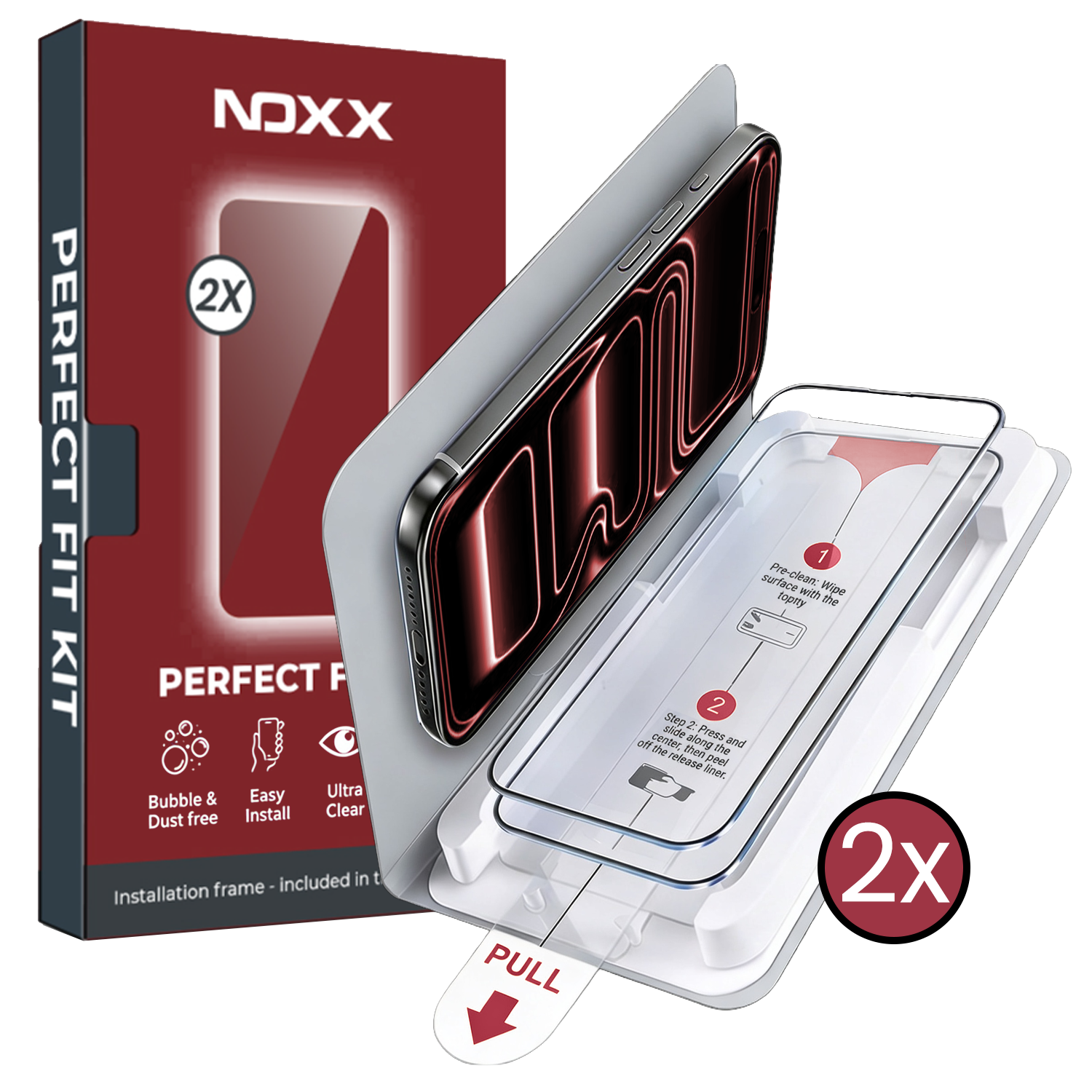 NoXx NoXx iPhone 17 Pro Max Screenprotector Perfect Fit Kit - 2 PACK