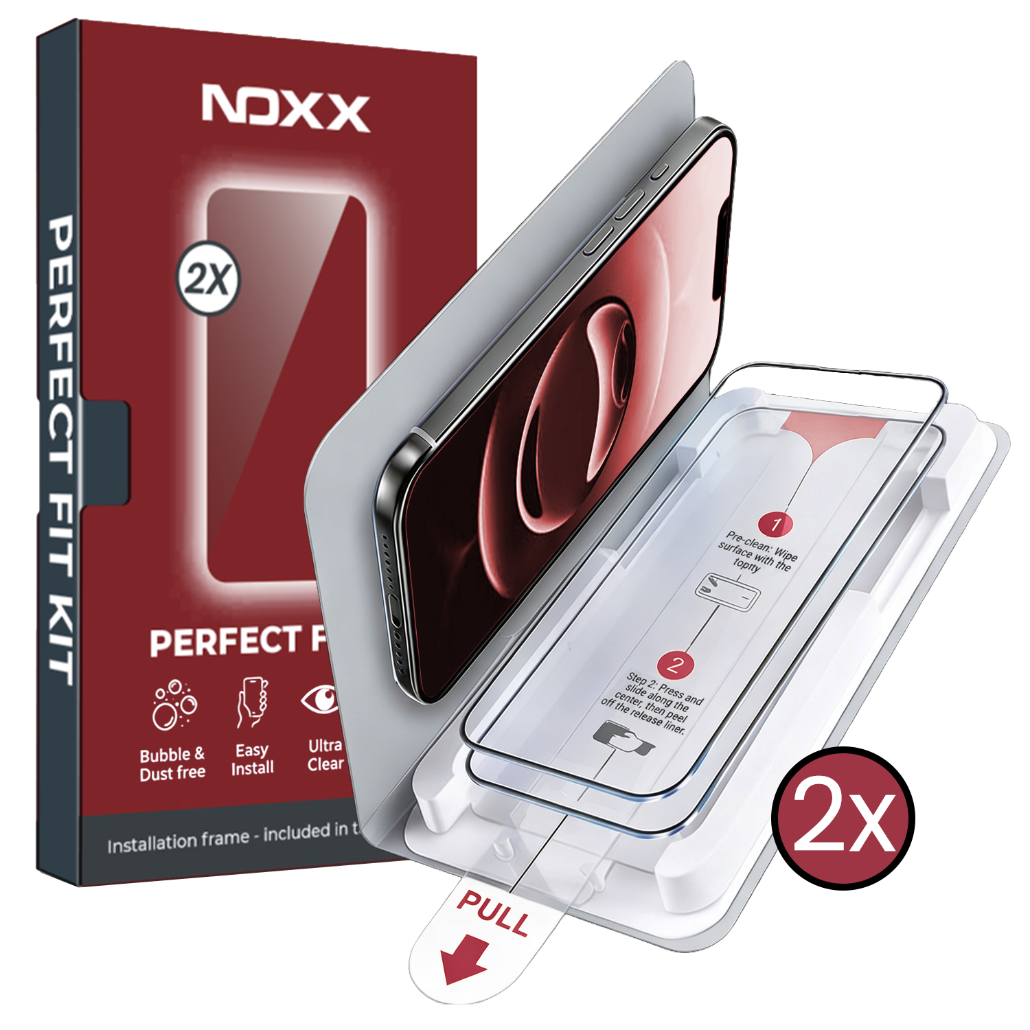NoXx NoXx iPhone 16e Screenprotector Perfect Fit Kit - 2 PACK