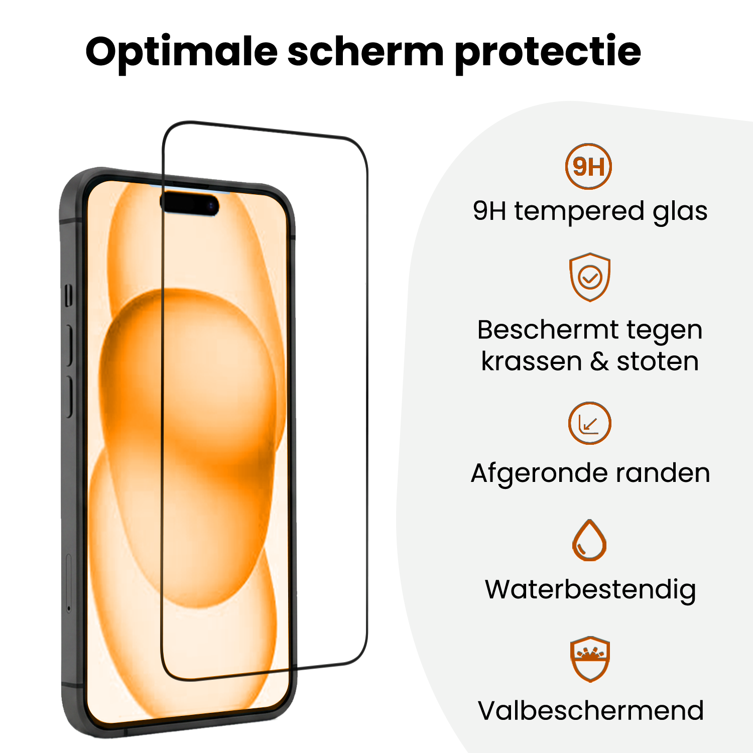 Nomfy Nomfy iPhone 15 Plus Screenprotector Perfect Fit Kit - 2 PACK
