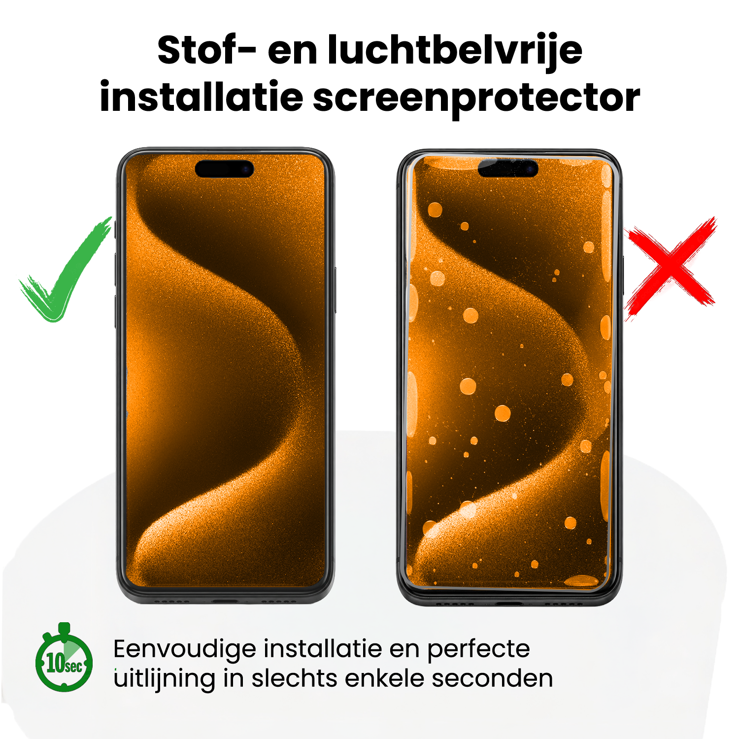 Nomfy Nomfy iPhone 15 Pro Screenprotector Perfect Fit Kit - 2 PACK