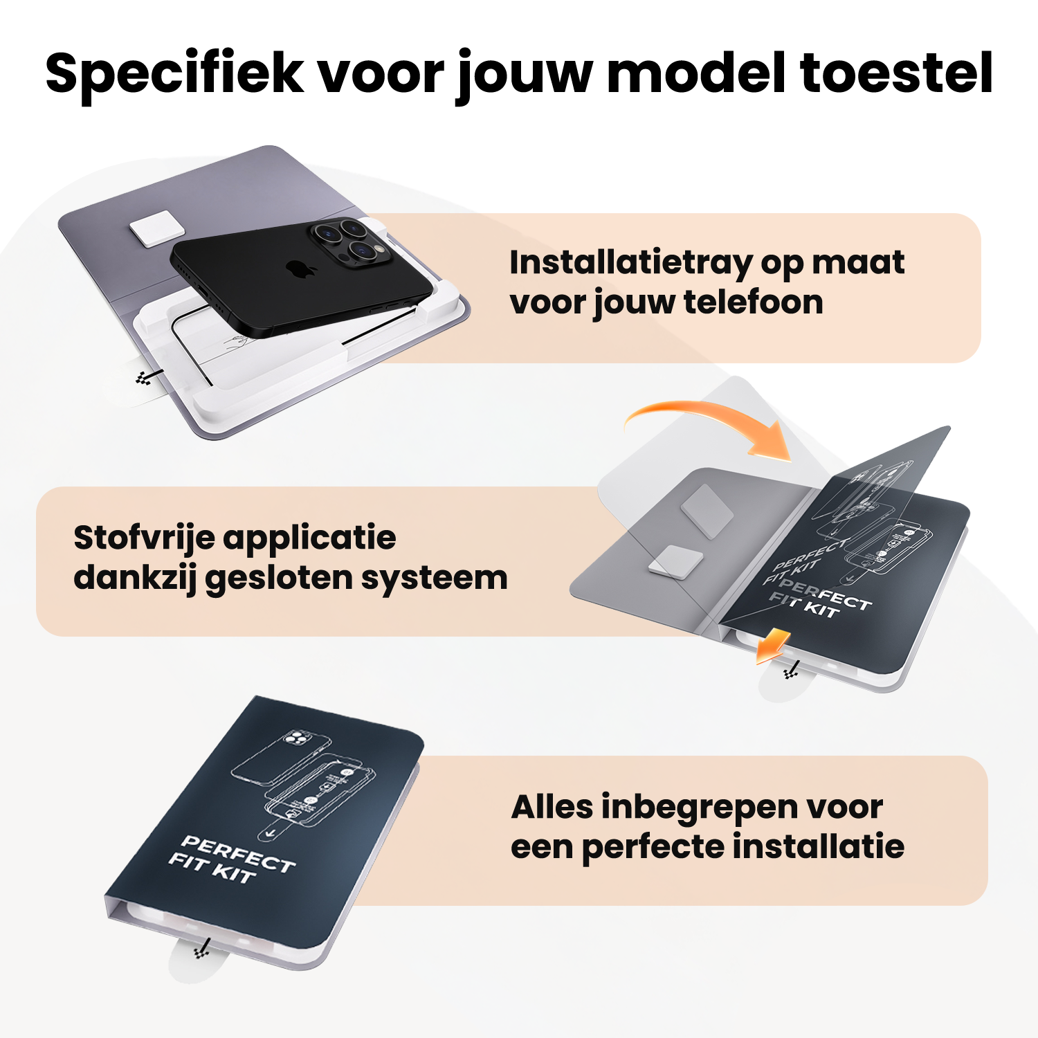 Nomfy Nomfy iPhone 15 Pro Screenprotector Perfect Fit Kit - 2 PACK
