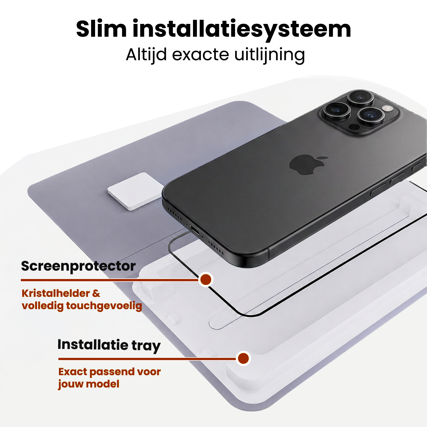 Nomfy Nomfy iPhone 15 Pro Screenprotector Perfect Fit Kit - 2 PACK