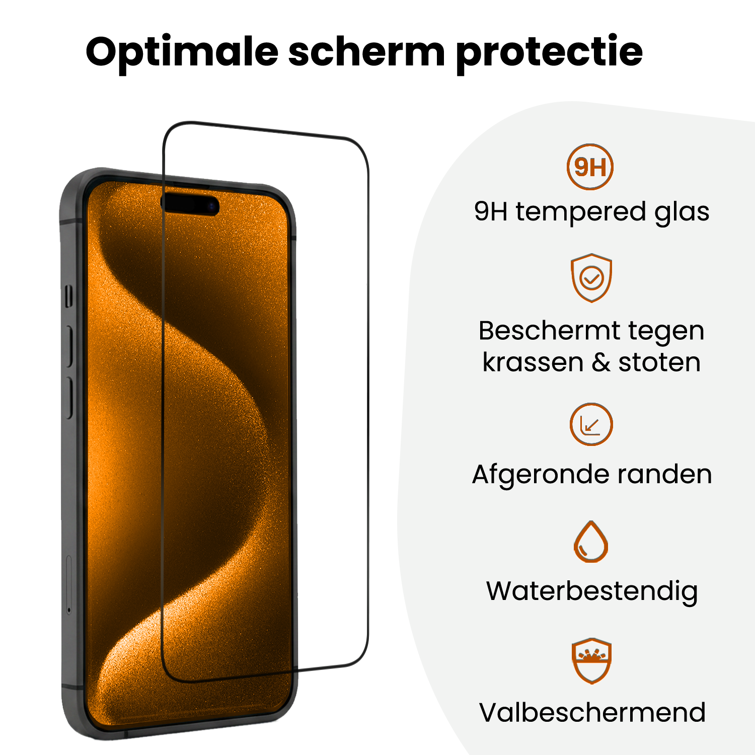Nomfy Nomfy iPhone 15 Pro Screenprotector Perfect Fit Kit - 2 PACK