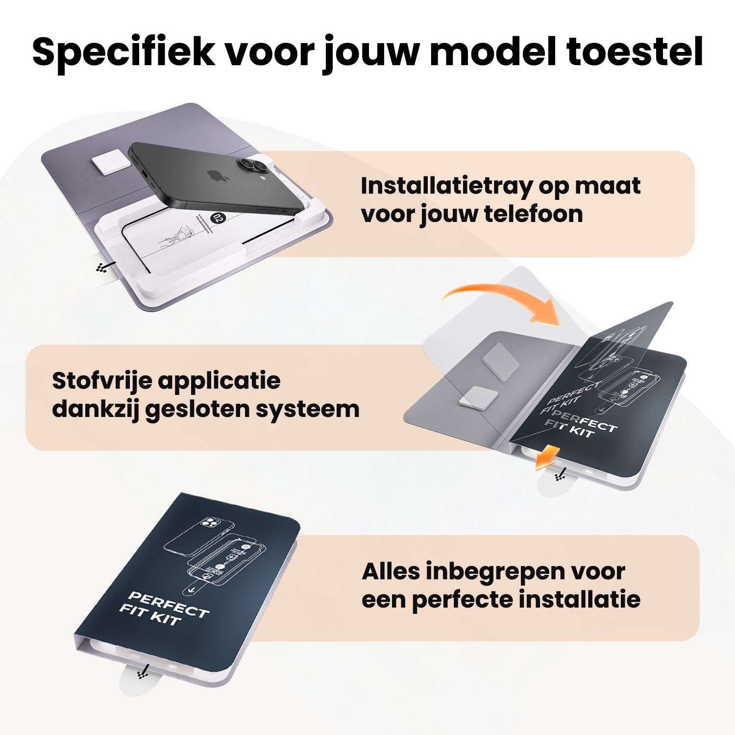 Nomfy Nomfy iPhone 16 Plus Screenprotector Perfect Fit Kit - 2 PACK