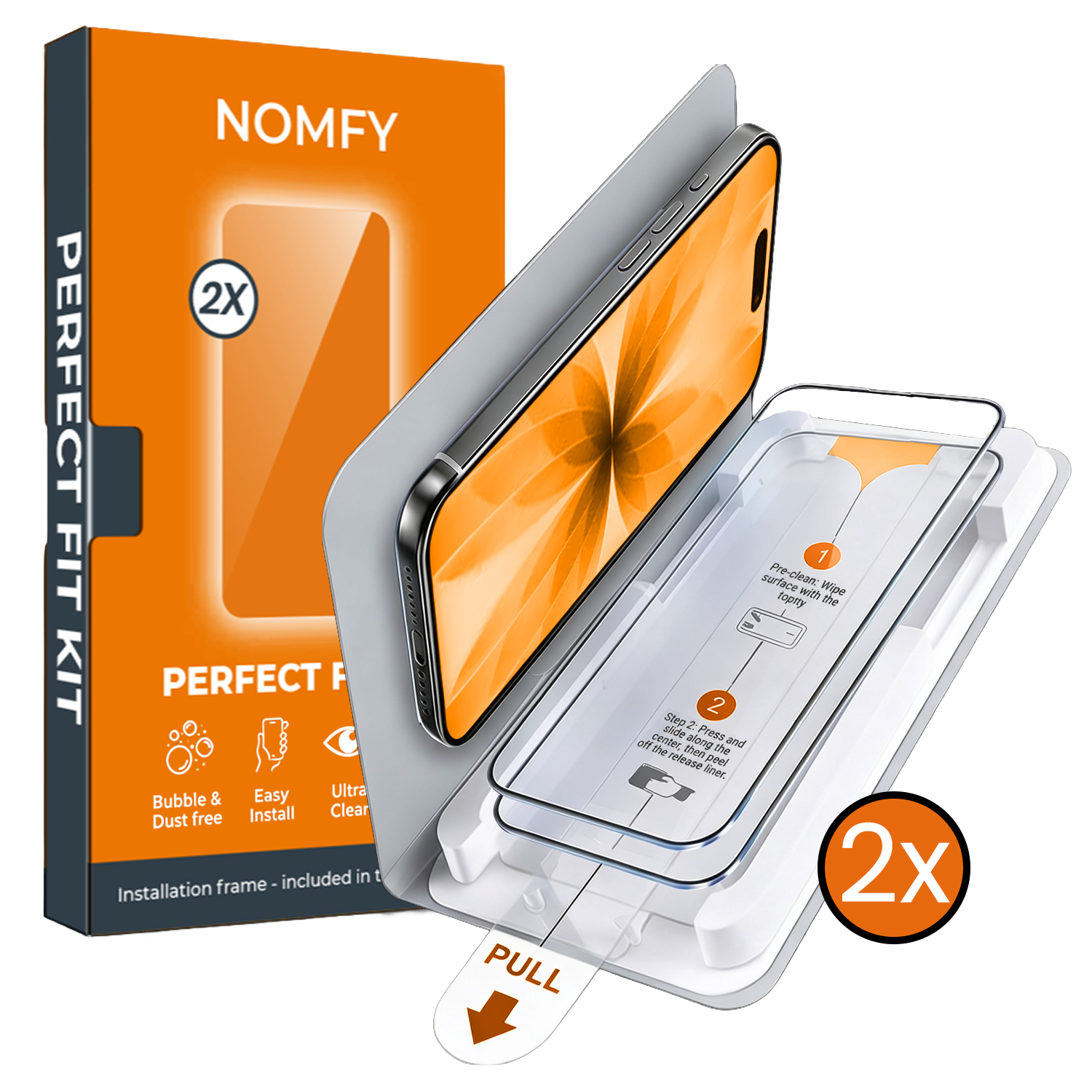 Nomfy Nomfy iPhone 17 Screenprotector Perfect Fit Kit - 2 PACK
