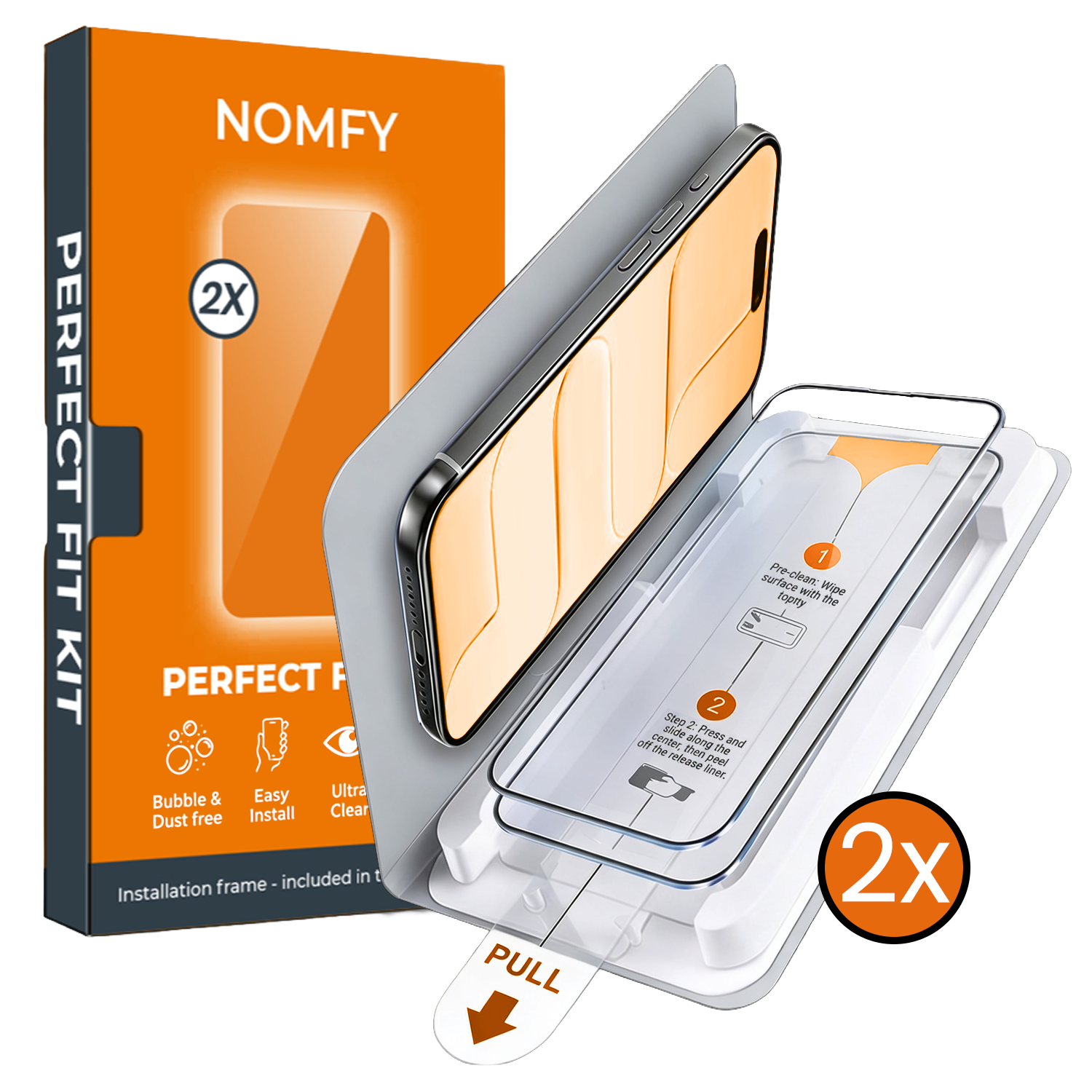 Nomfy Nomfy iPhone Air Screenprotector Perfect Fit Kit - 2 PACK