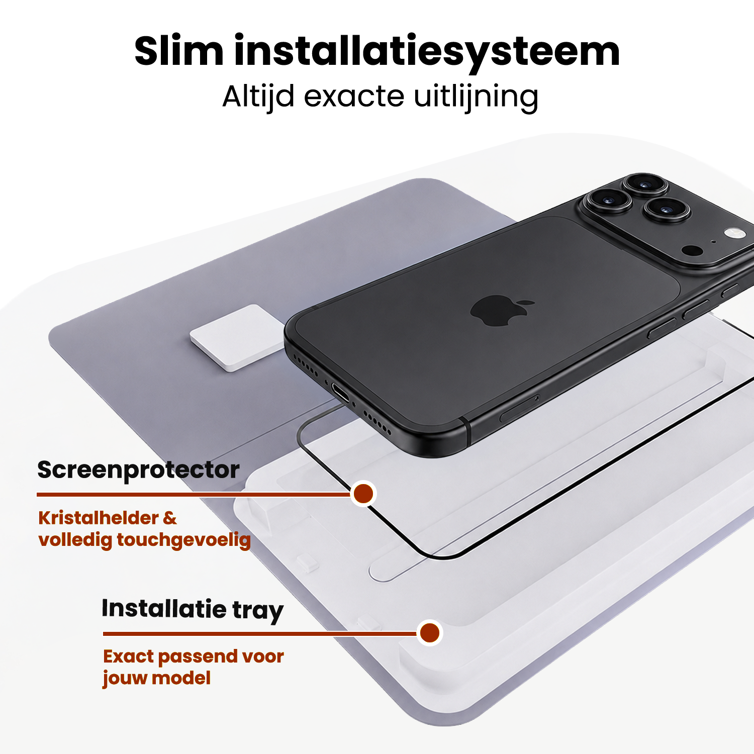 Nomfy Nomfy iPhone 17 Pro Max Screenprotector Perfect Fit Kit - 2 PACK