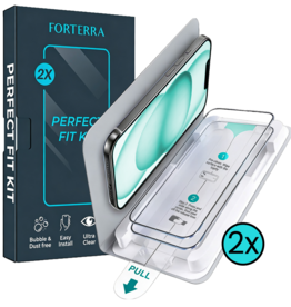 Forterra Forterra iPhone 15 Screenprotector Perfect Fit Kit - 2 PACK