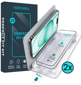 Forterra Forterra iPhone 15 Plus Screenprotector Perfect Fit Kit - 2 PACK