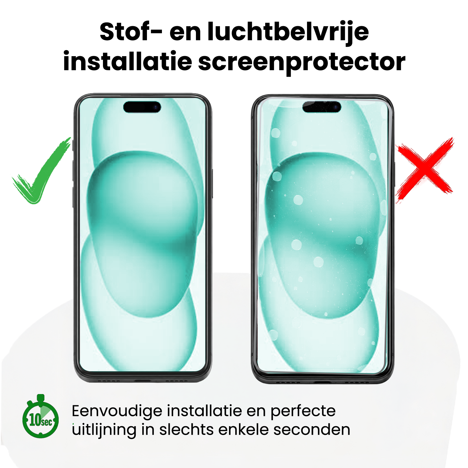 Forterra Forterra iPhone 15 Plus Screenprotector Perfect Fit Kit - 2 PACK