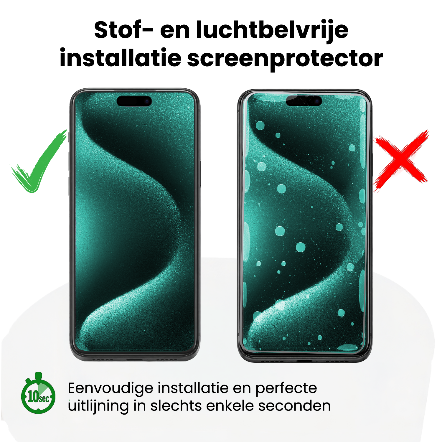 Forterra Forterra iPhone 15 Pro Screenprotector Perfect Fit Kit - 2 PACK