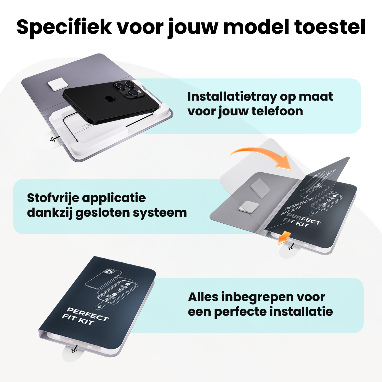 Forterra Forterra iPhone 15 Pro Screenprotector Perfect Fit Kit - 2 PACK