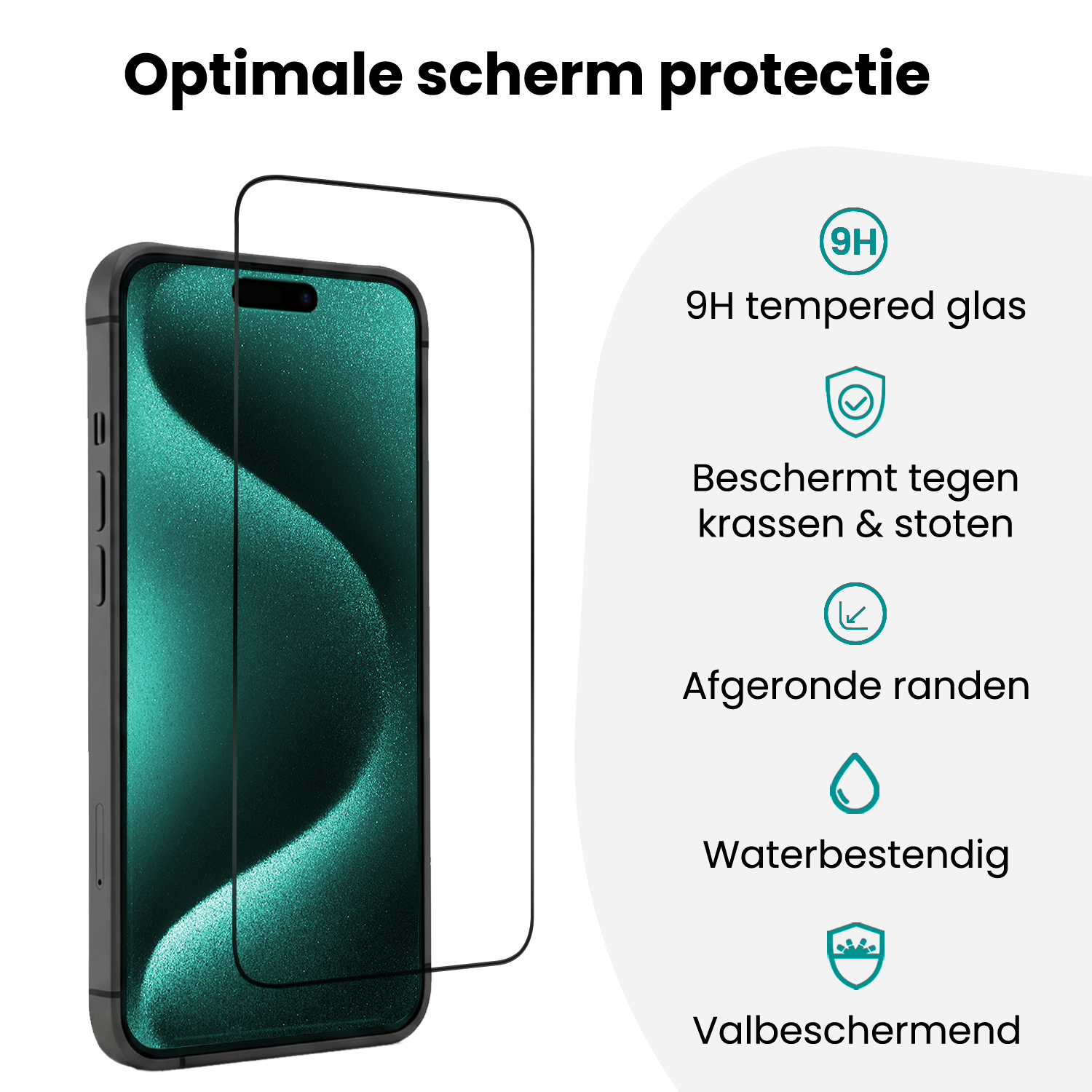 Forterra Forterra iPhone 15 Pro Max Screenprotector Perfect Fit Kit - 2 PACK