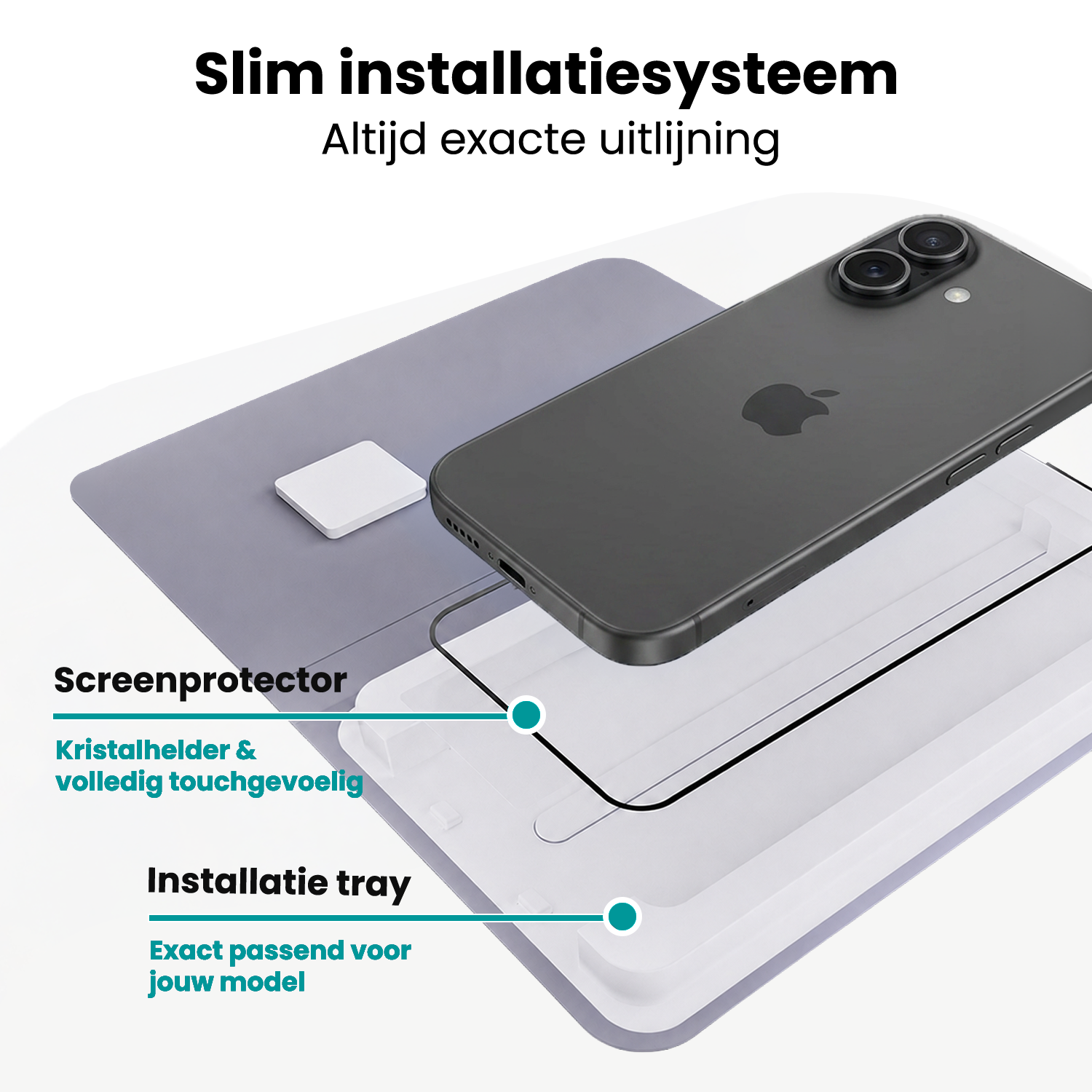 Forterra Forterra iPhone 17 Screenprotector Perfect Fit Kit - 2 PACK