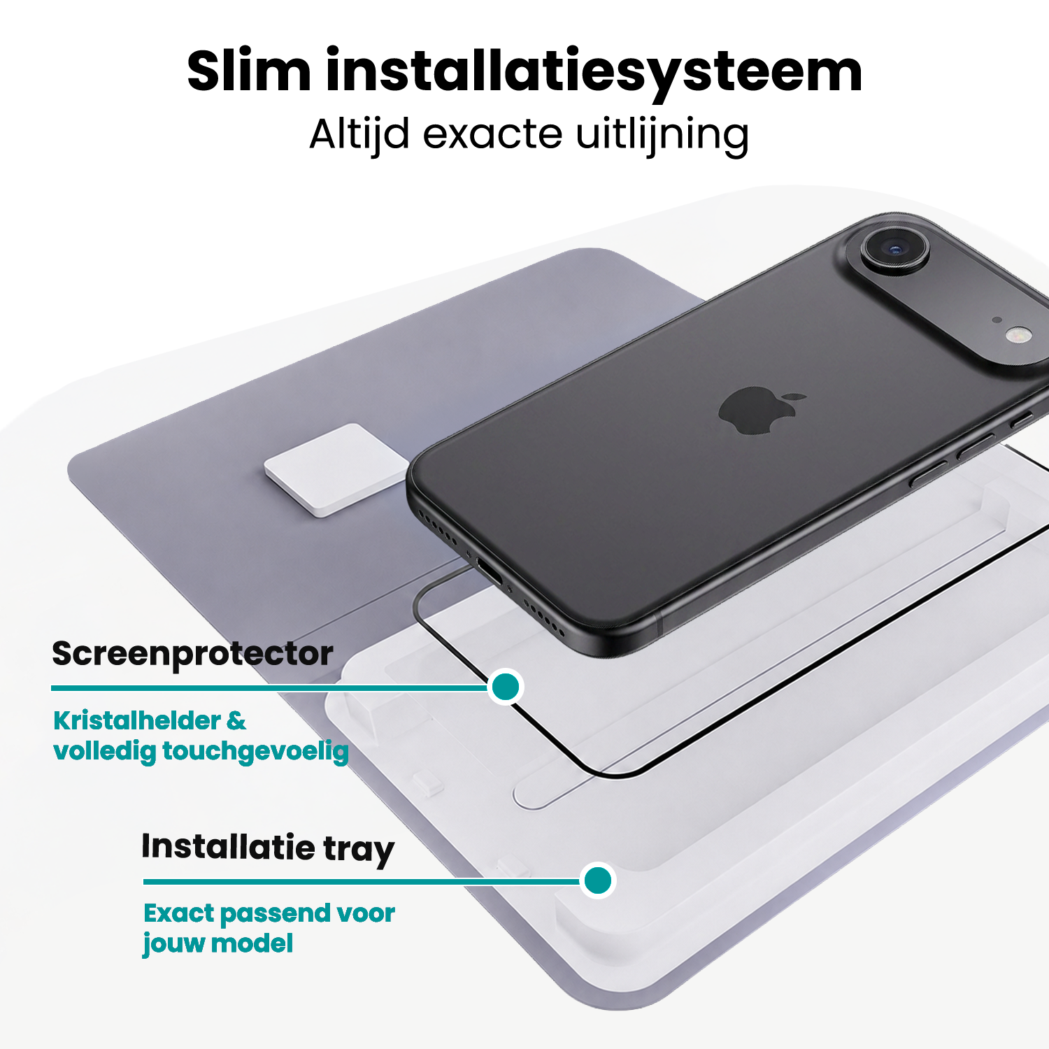 Forterra Forterra iPhone Air Screenprotector Perfect Fit Kit - 2 PACK