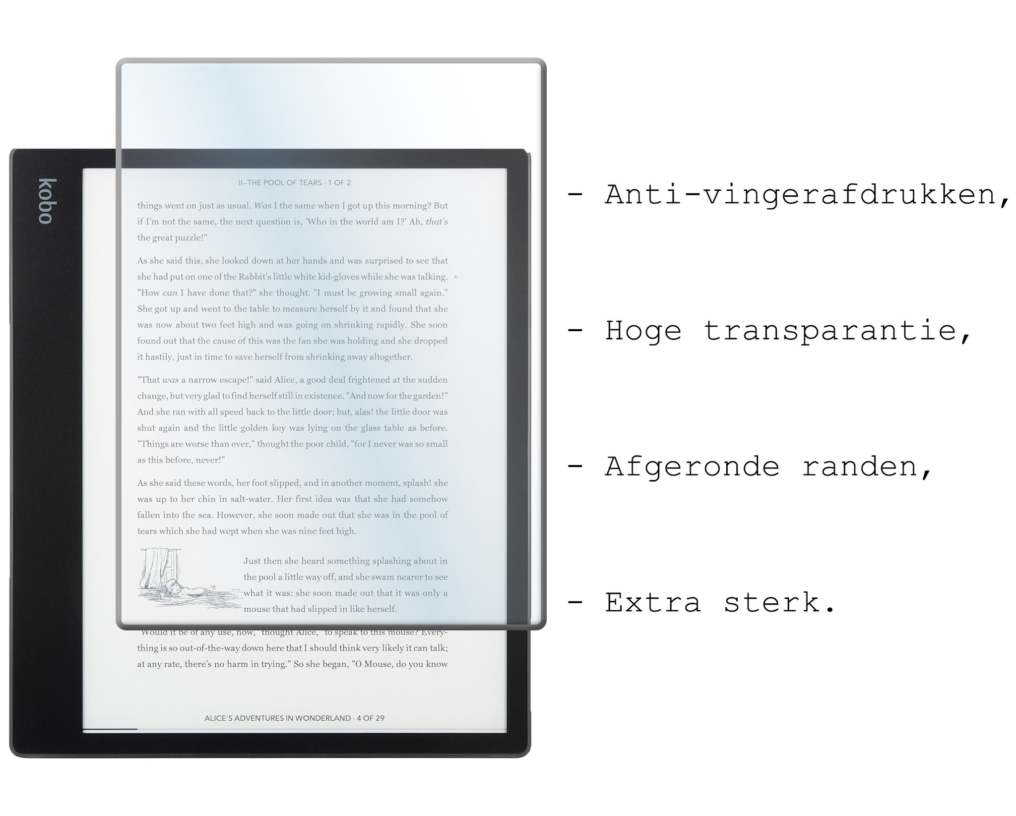 BASEY. BASEY. Kobo Elipsa 2E Hoesje Met Screenprotector - Donkerblauw