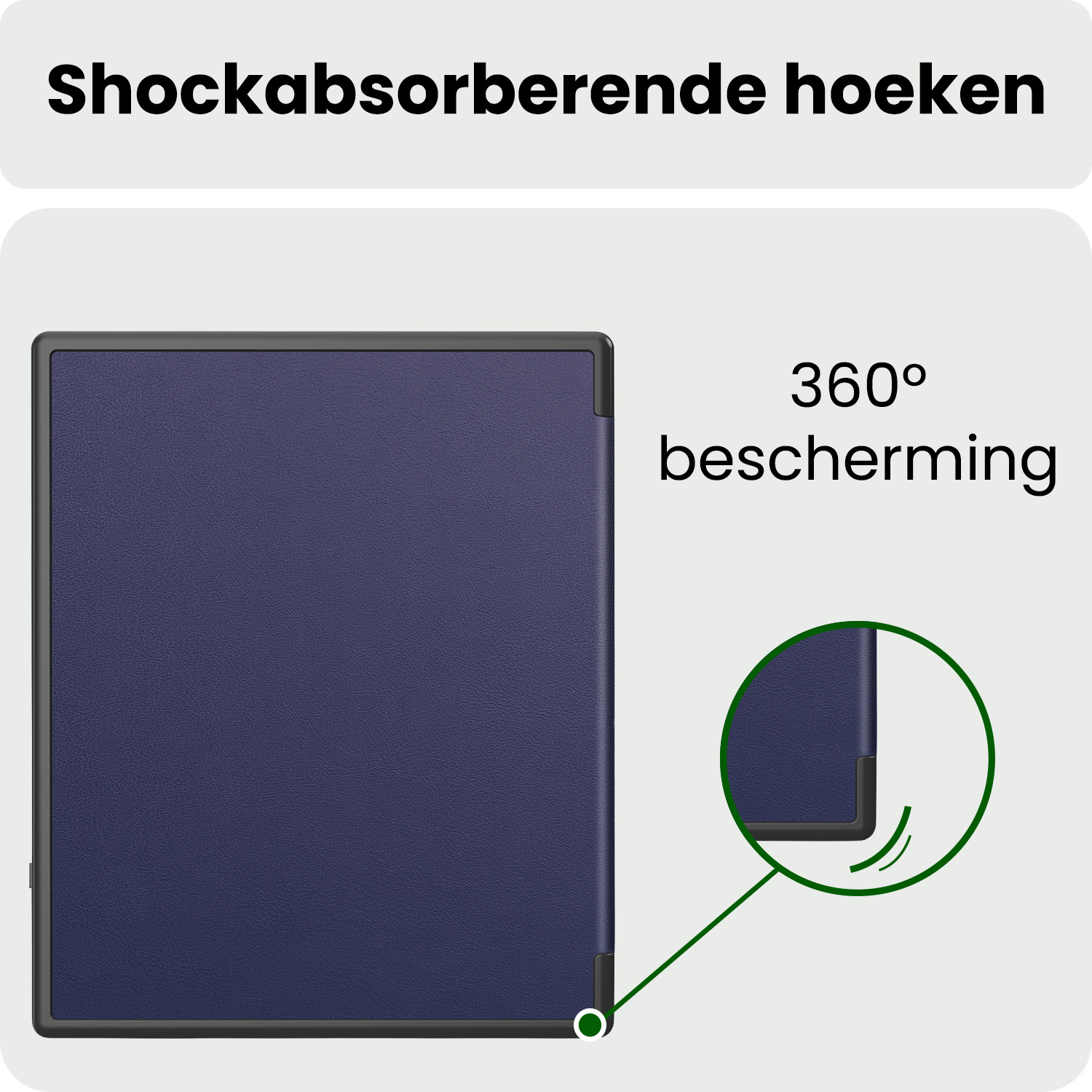BASEY. BASEY. Kobo Elipsa 2E Hoesje Met Screenprotector - Donkerblauw
