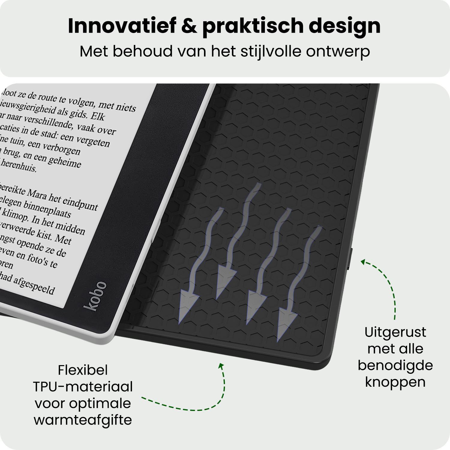 BASEY. BASEY. Kobo Elipsa 2E Hoesje Met Screenprotector - Grijs