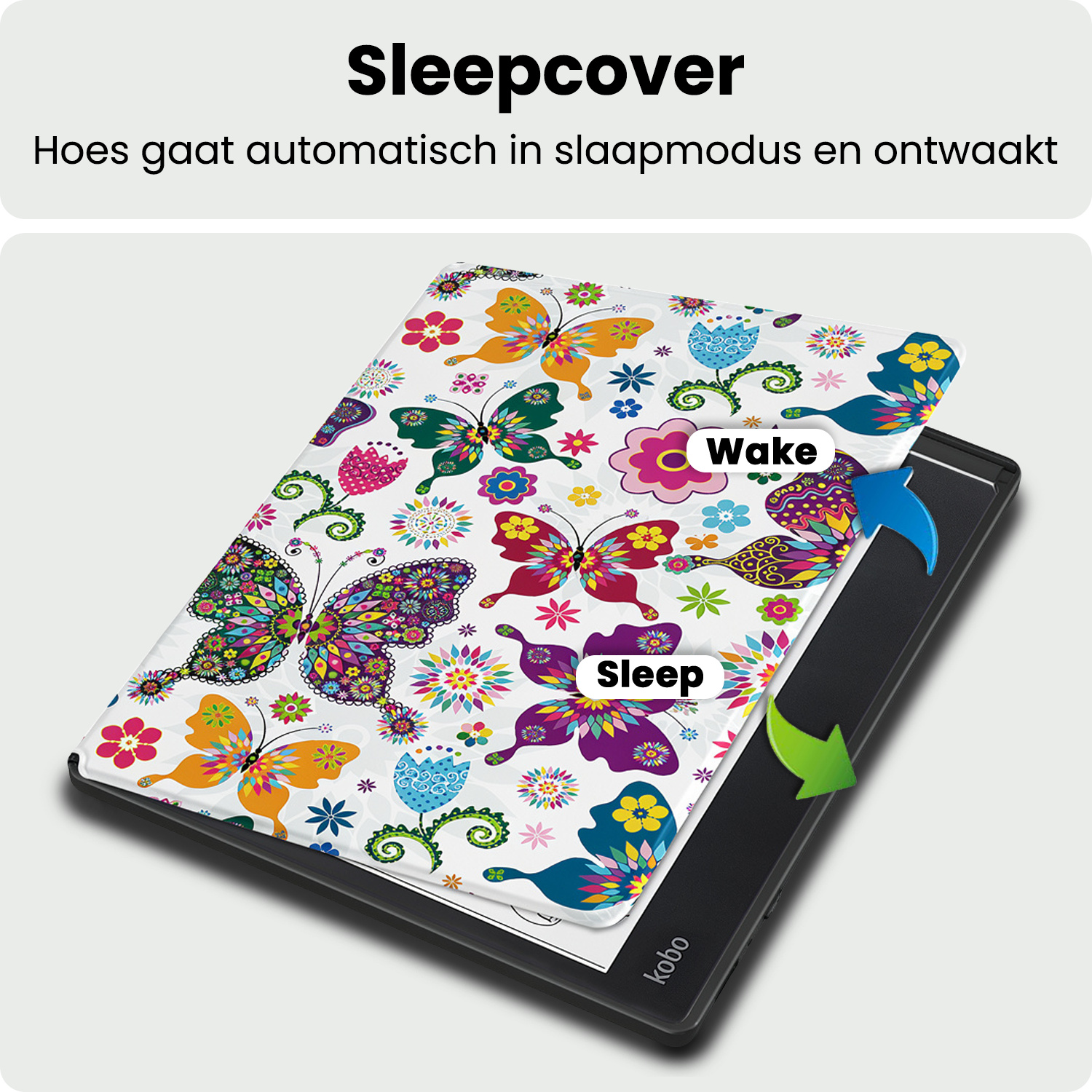 BASEY. BASEY. Kobo Elipsa 2E Hoesje Met Screenprotector - Vlinders