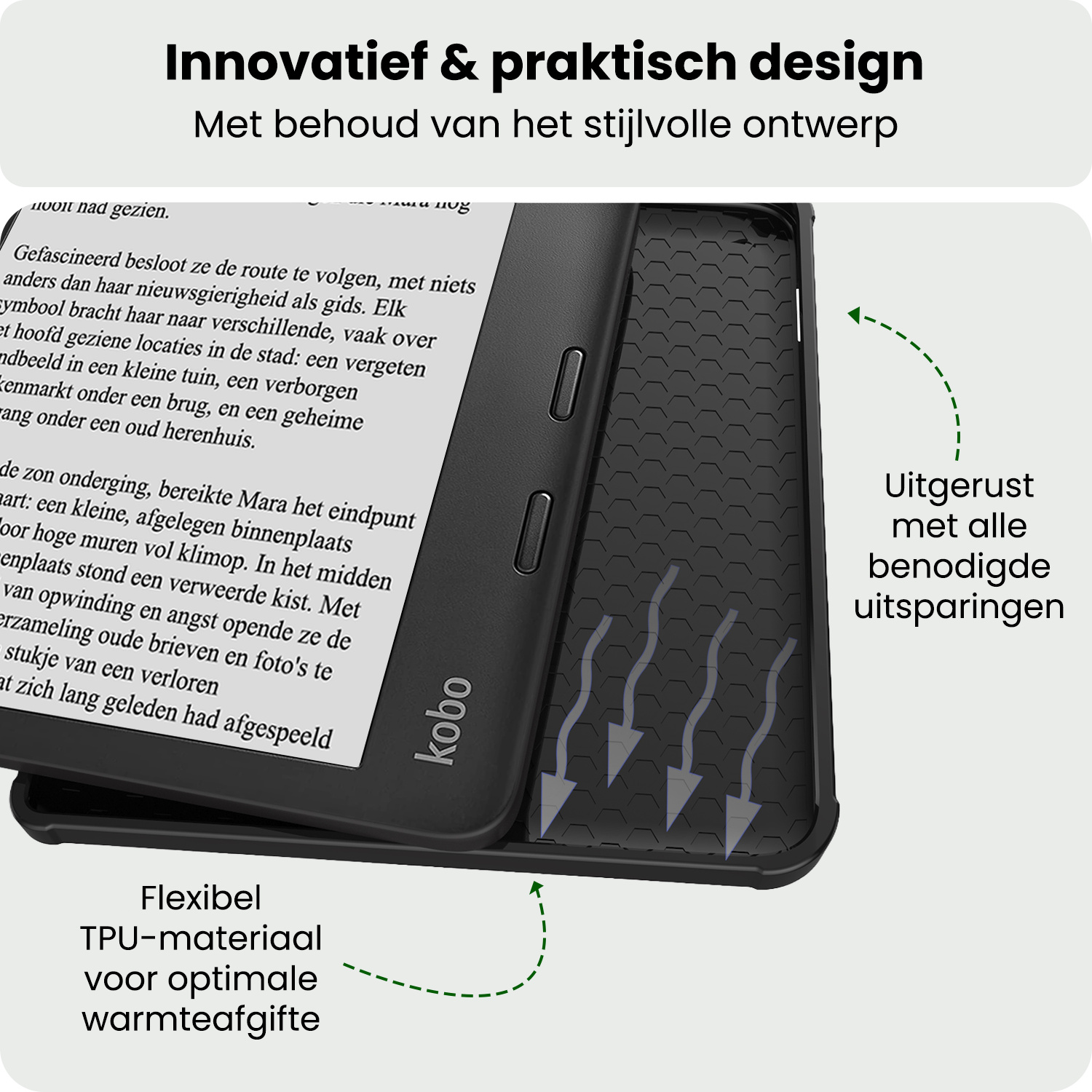 BASEY. BASEY. Kobo Libra 2 Hoesje - Grijs