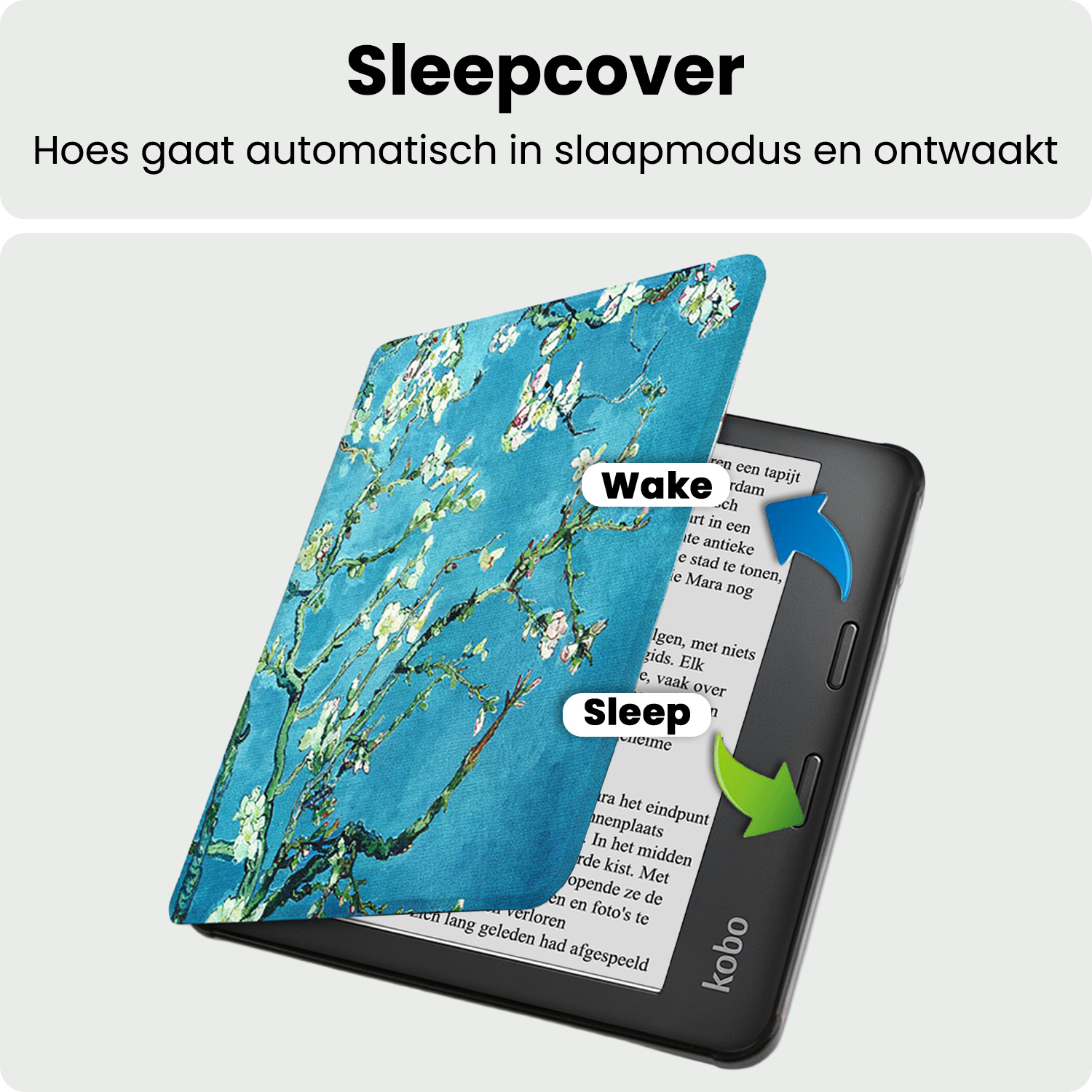 BASEY. BASEY. Kobo Libra 2 Hoesje Met Screenprotector - Bloesem