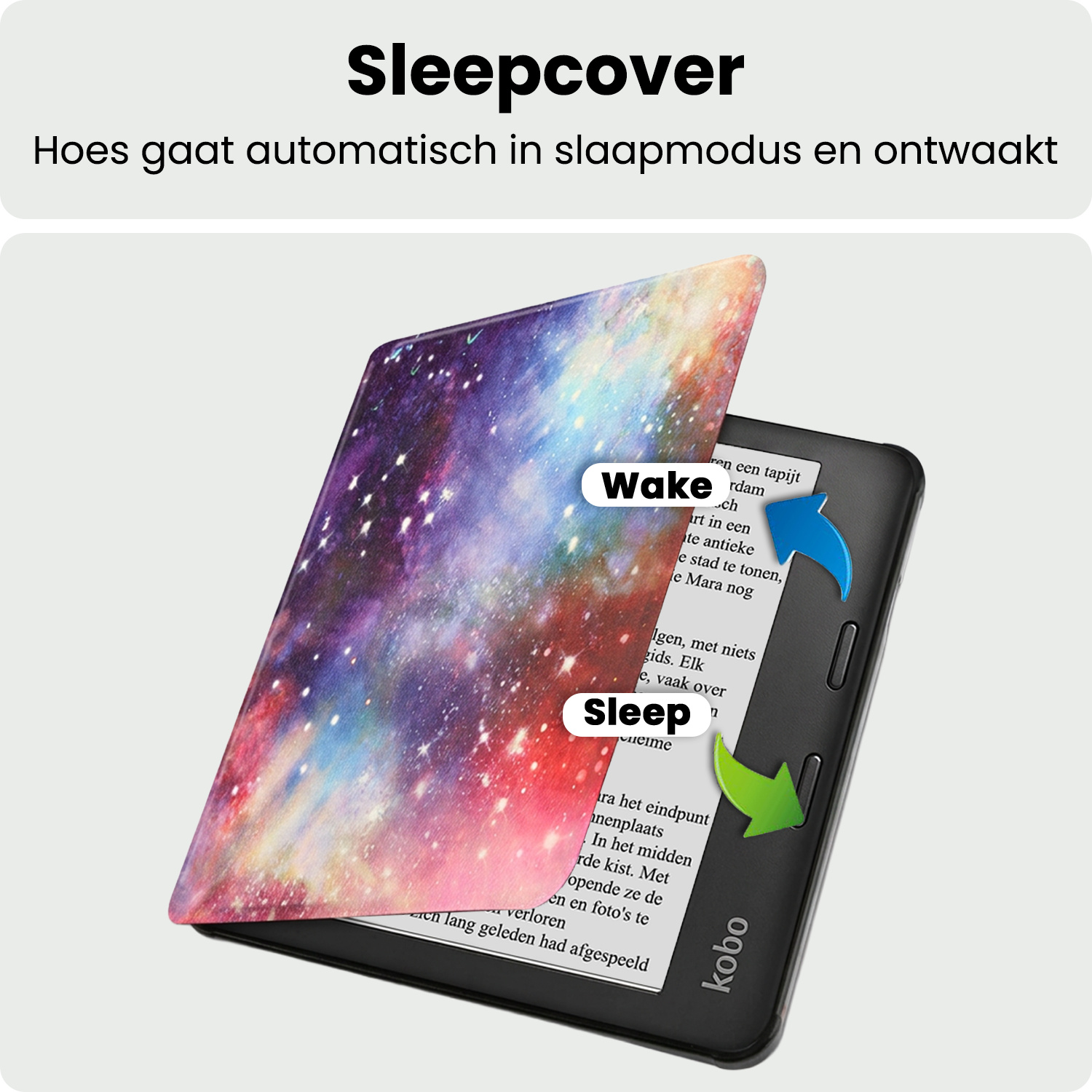 BASEY. BASEY. Kobo Libra 2 Hoesje Met Screenprotector - Galaxy