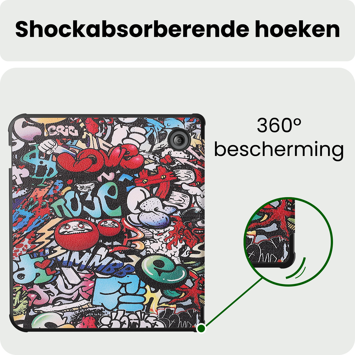 BASEY. BASEY. Kobo Libra 2 Hoesje Met Screenprotector - Graffity