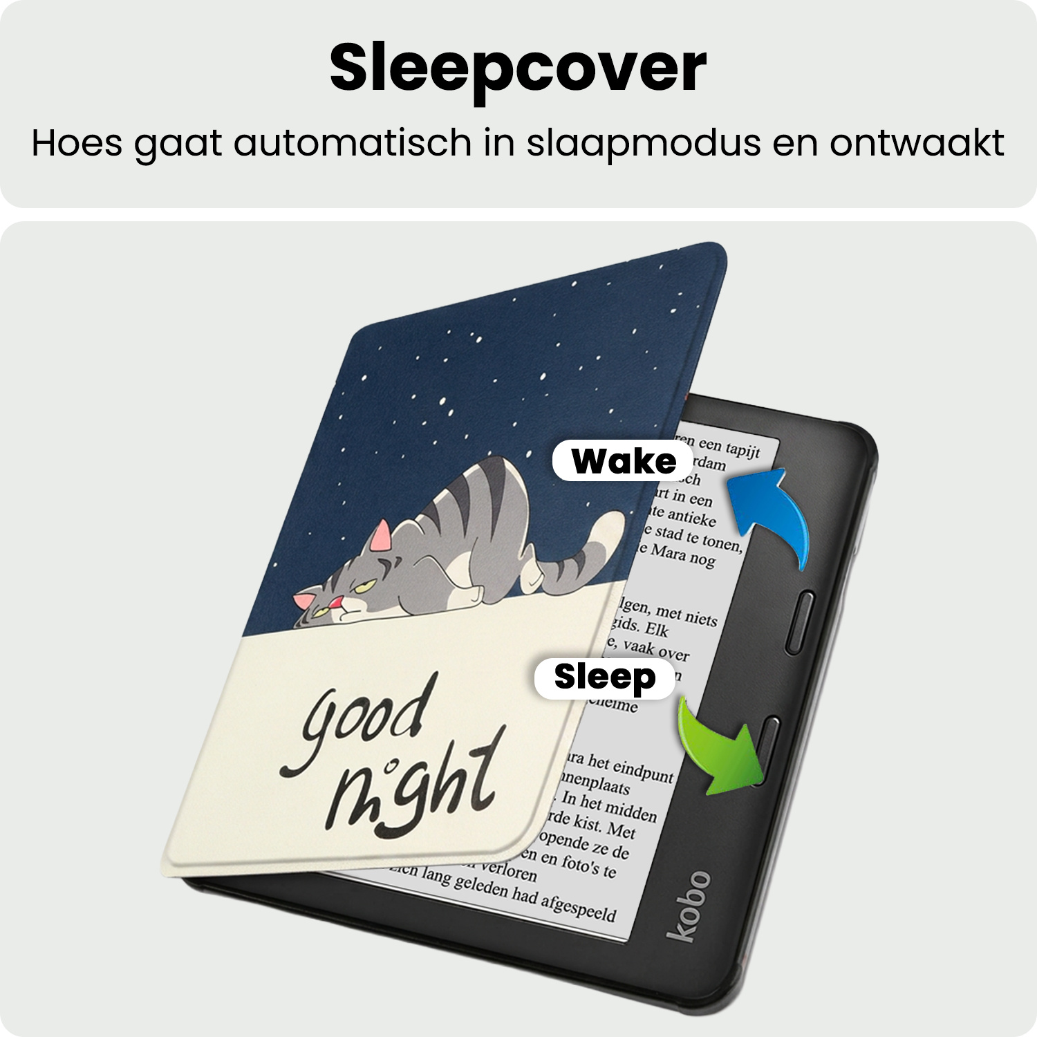 BASEY. BASEY. Kobo Libra 2 Hoesje Met Screenprotector - Kat