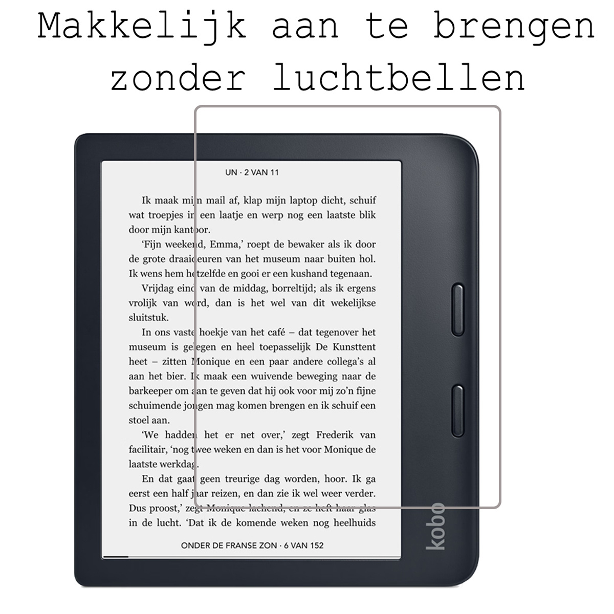 BASEY. BASEY. Kobo Libra 2 Hoesje Met Screenprotector - Zwart