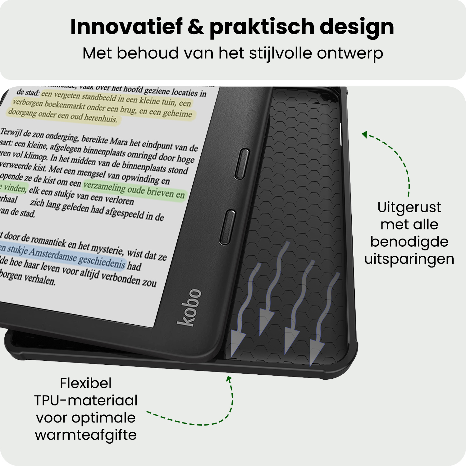 BASEY. BASEY. Kobo Libra Colour Hoesje Met Screenprotector - Roze
