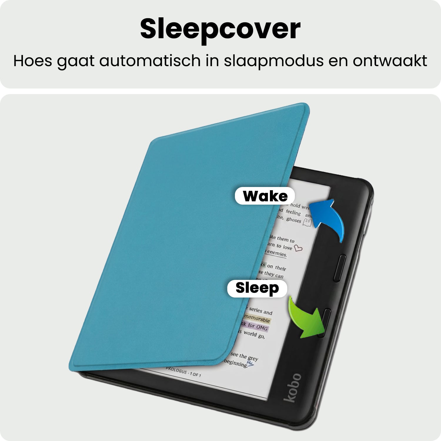 BASEY. BASEY. Kobo Libra Colour Hoesje Met Screenprotector - Turquoise